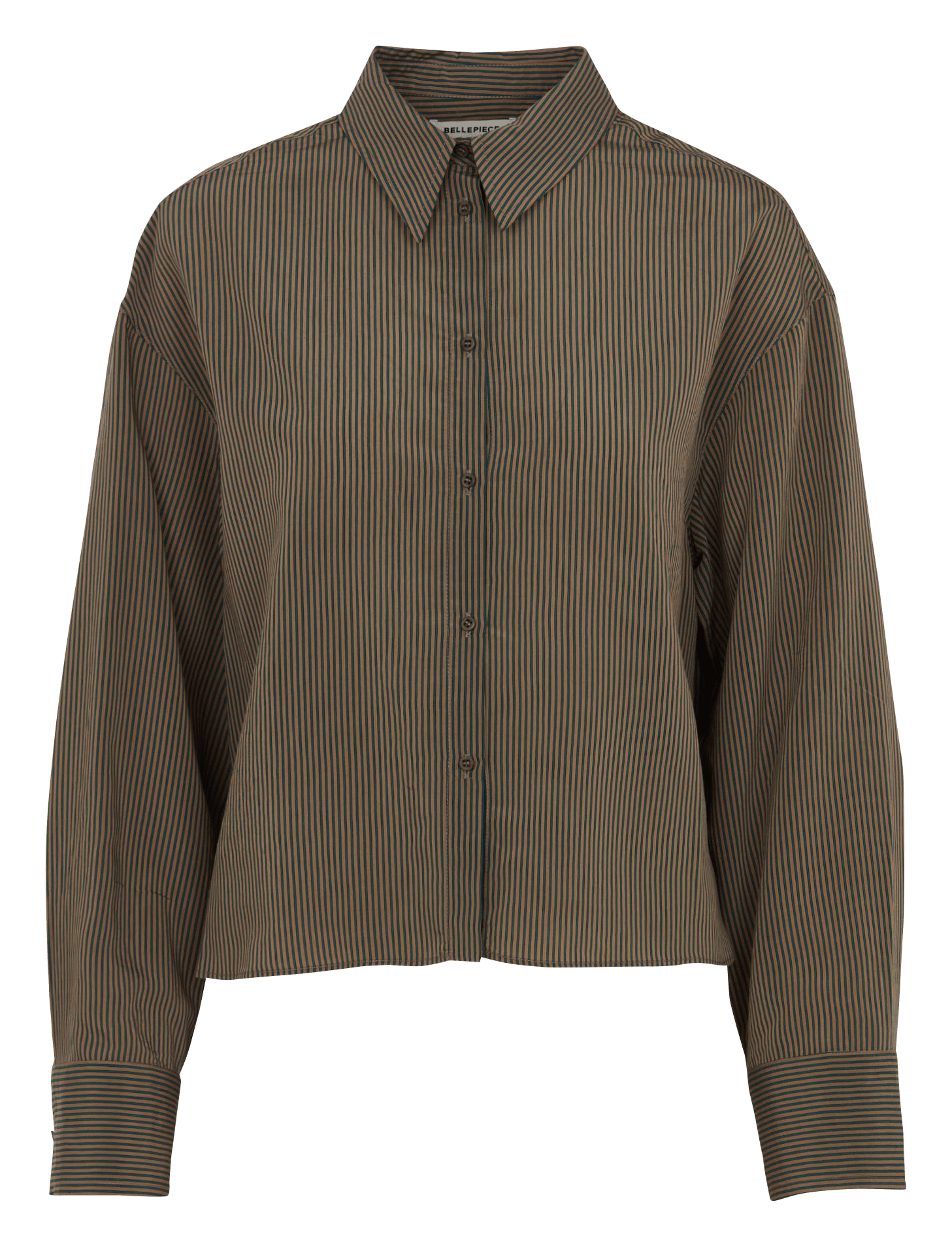 Gerade geschnittenes, gestreiftes Hemd BELLEPIECE Beige