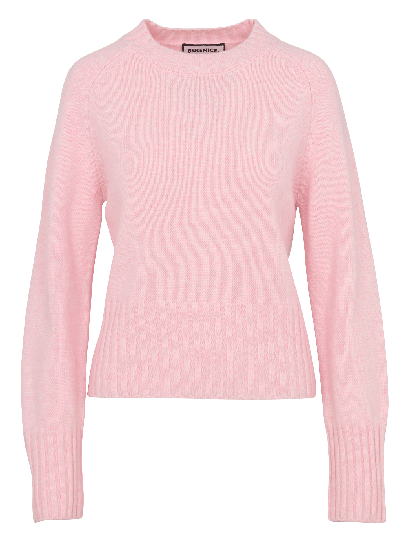 Straight round-neck wool and cashmere sweater BERENICE
