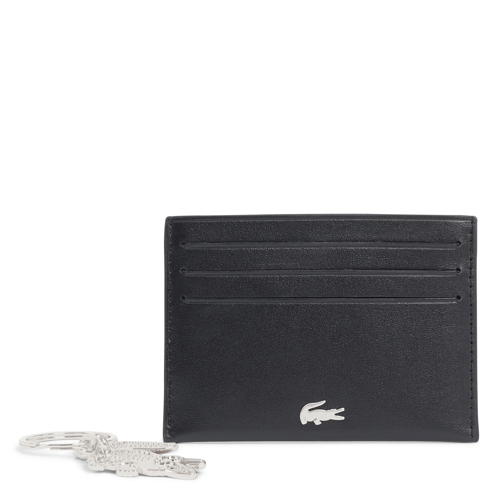 Set met kaarthouder en sleutelhanger LACOSTE Zwart