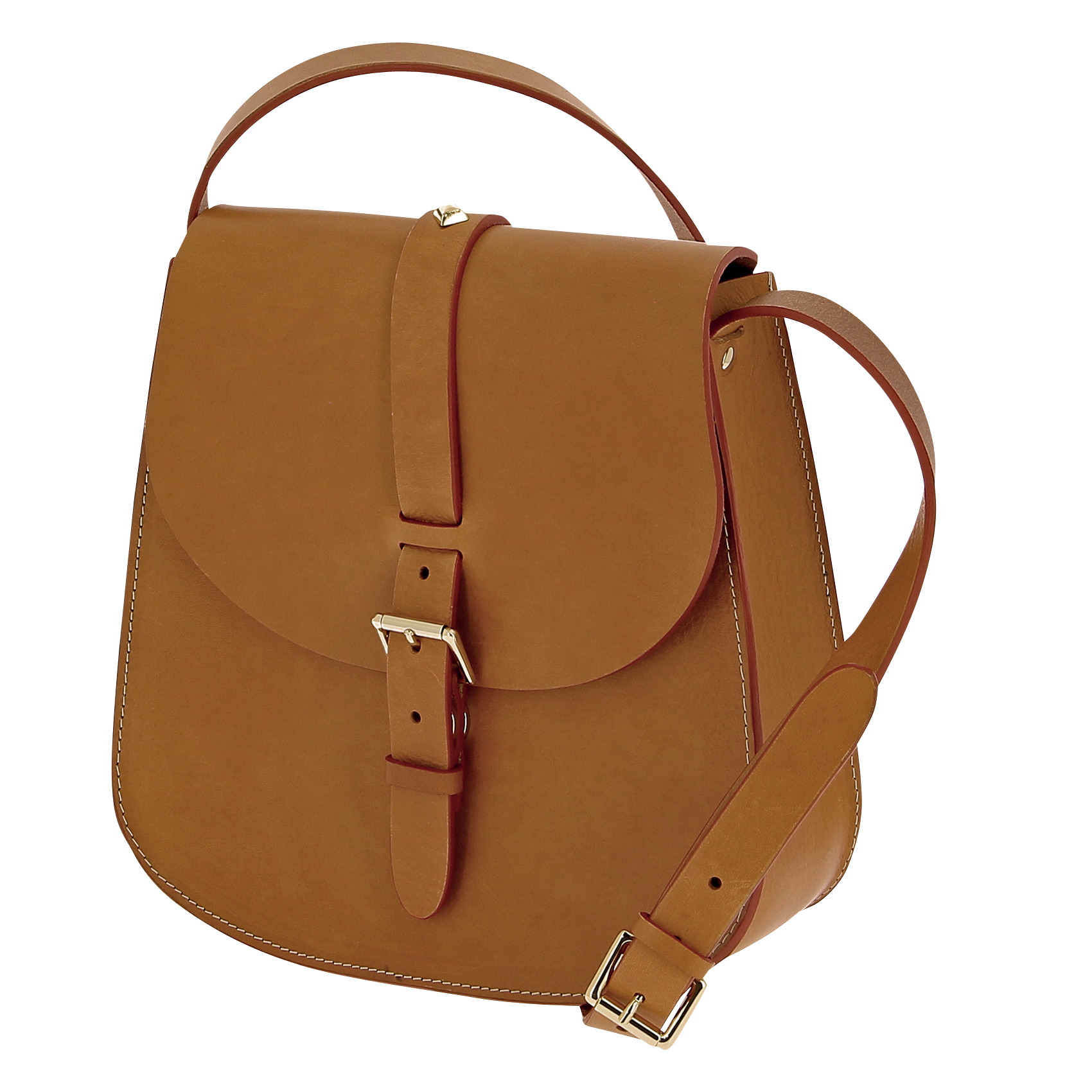 Sac bandoulière en cuir HERBERT FRERE SOEUR Marron