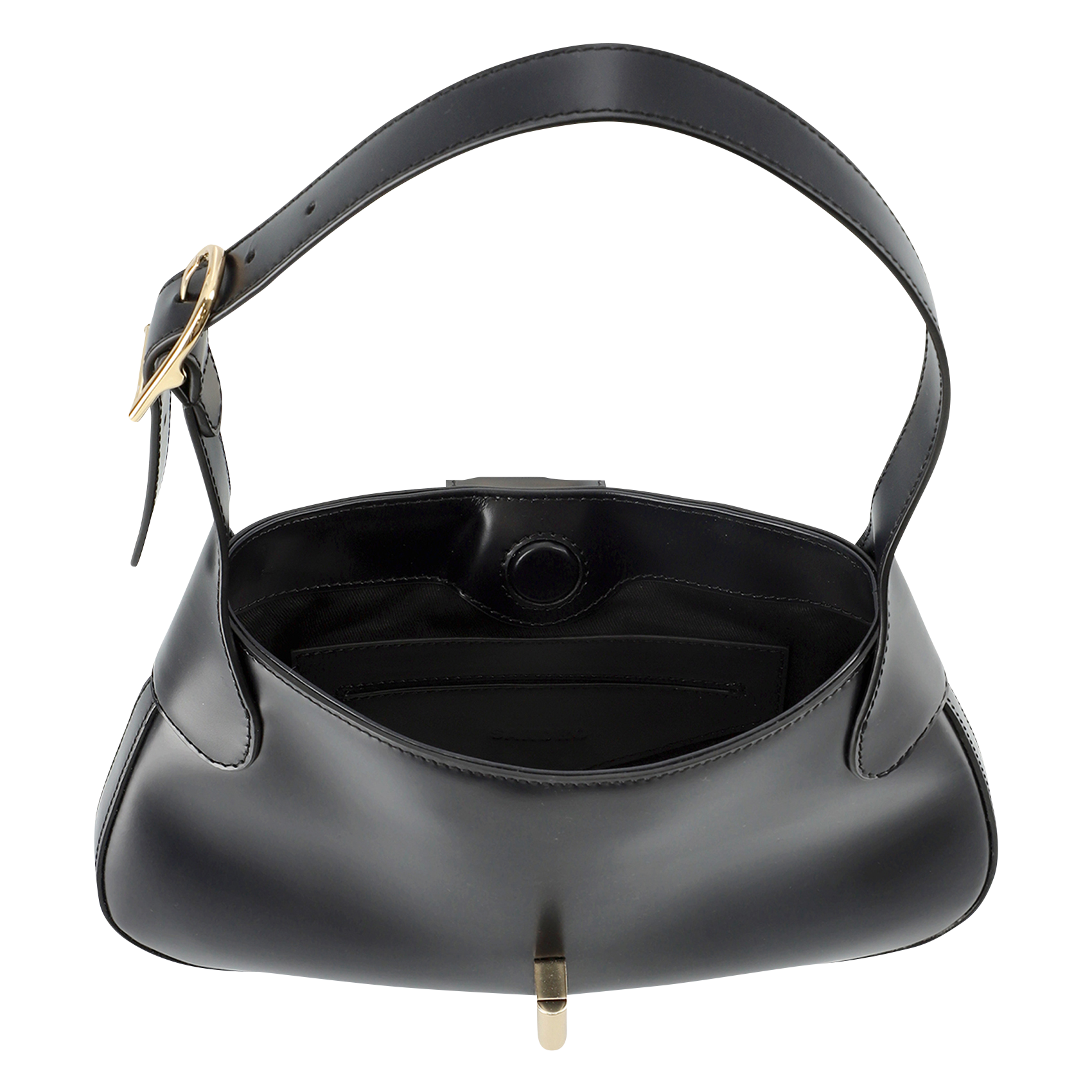 Smooth leather baguette bag SANDRO Black