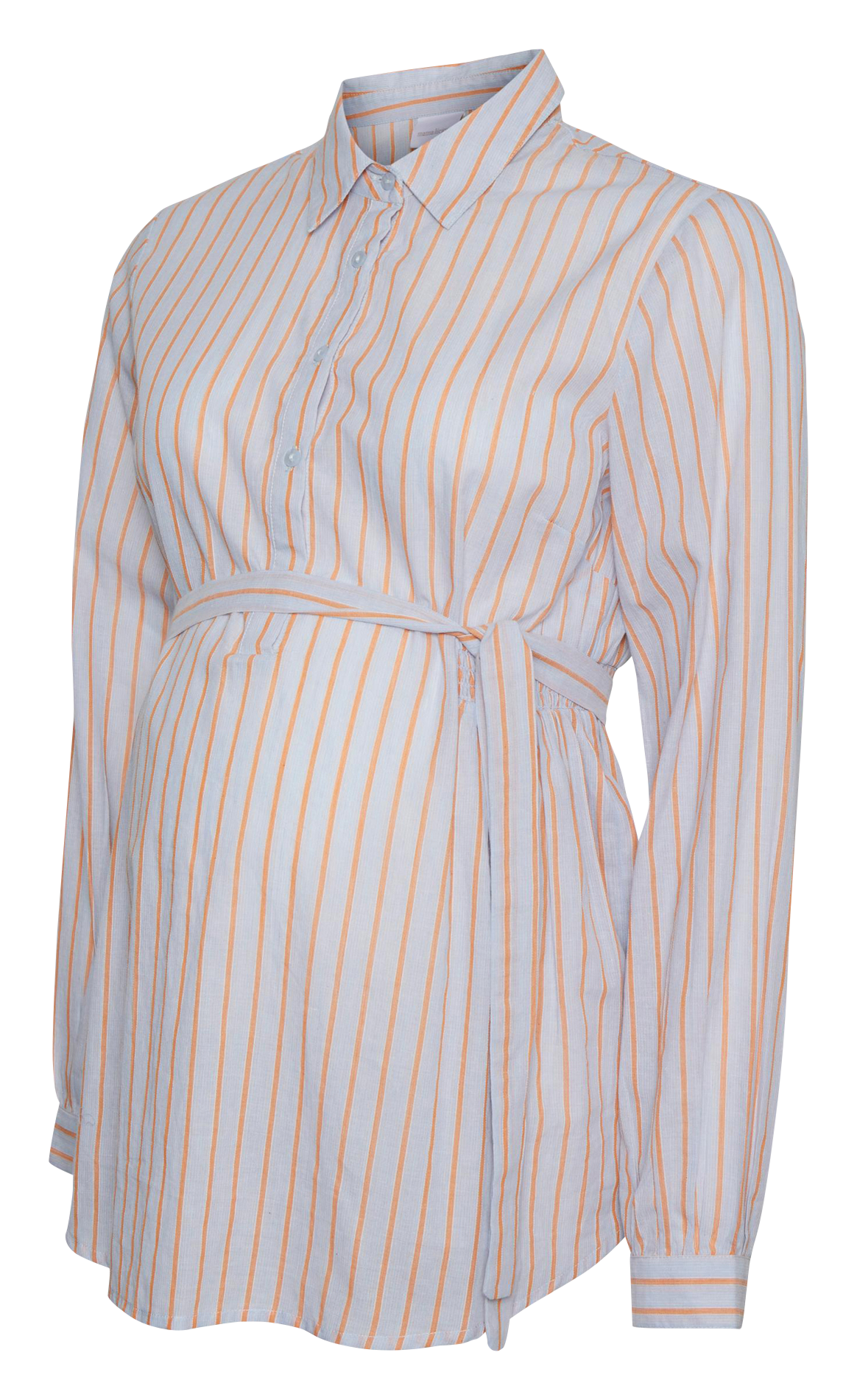 Striped cotton maternity shirt MAMALICIOUS Blue