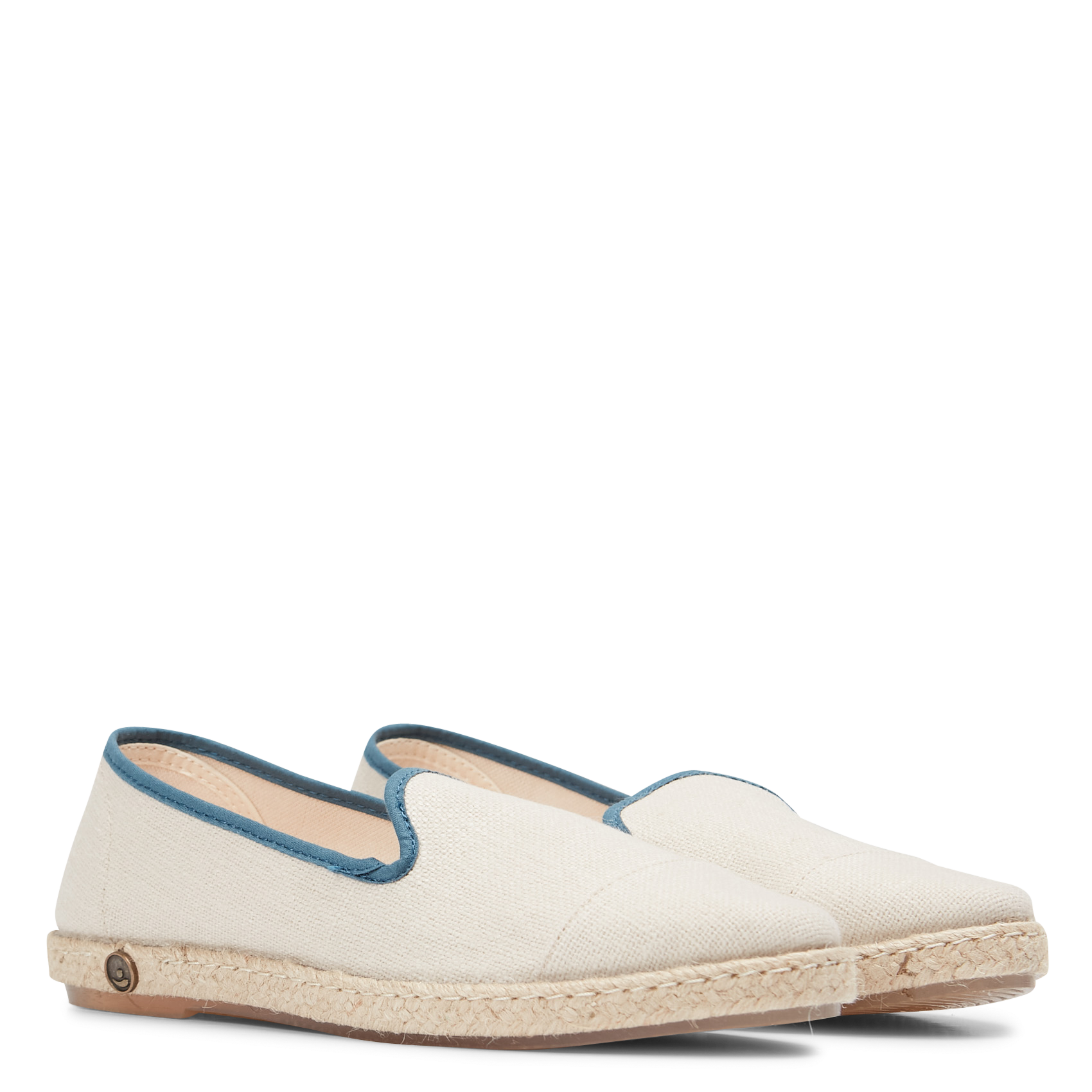 Linen espadrilles with round toes ANGARDE White