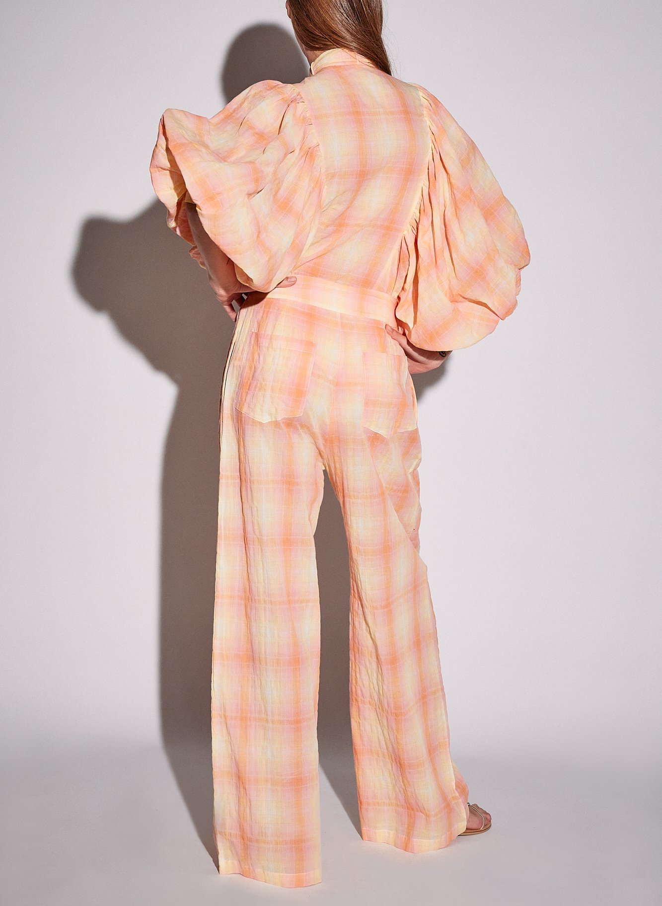 Wide-leg cotton-blend pants THE LABEL EDITION Multicolored