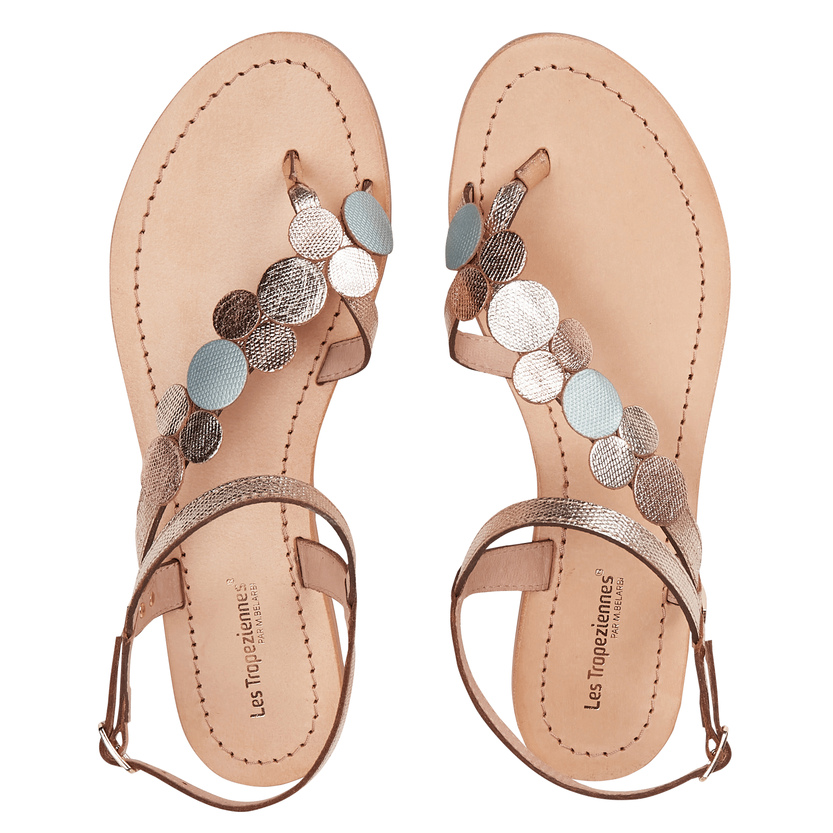 Flache Ledersandalen LES TROPEZIENNES PAR M.BELARBI Mehrfarbig