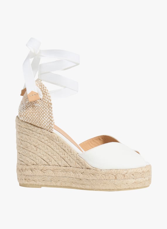 Espadrilles Hautes Compensees En Coton Melange Cuir Bilinaed Blanco Castaner Femme 23004 200 BLANCO Place des Tendances Belgique
