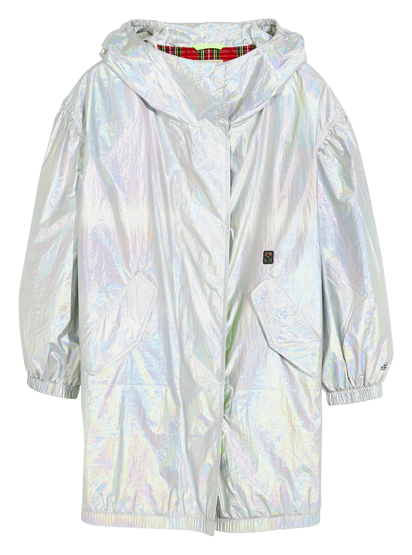 Long metallic-effect hooded coat BELLEROSE Silver