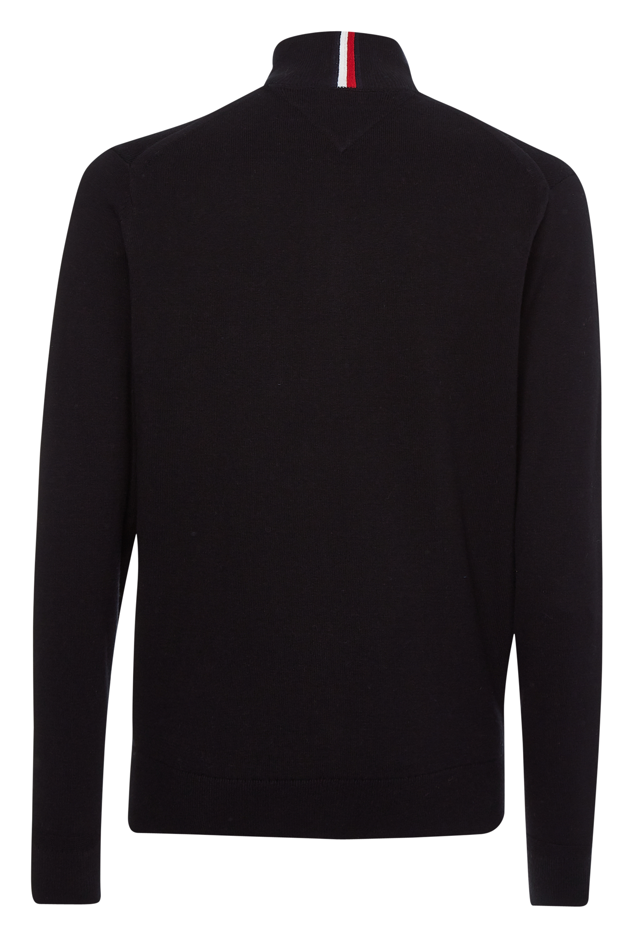 Regular-fit organic cotton and cashmere sweater with high neck TOMMY HILFIGER Black