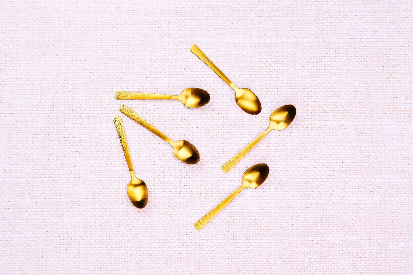 Set of 6 small spoons Golden