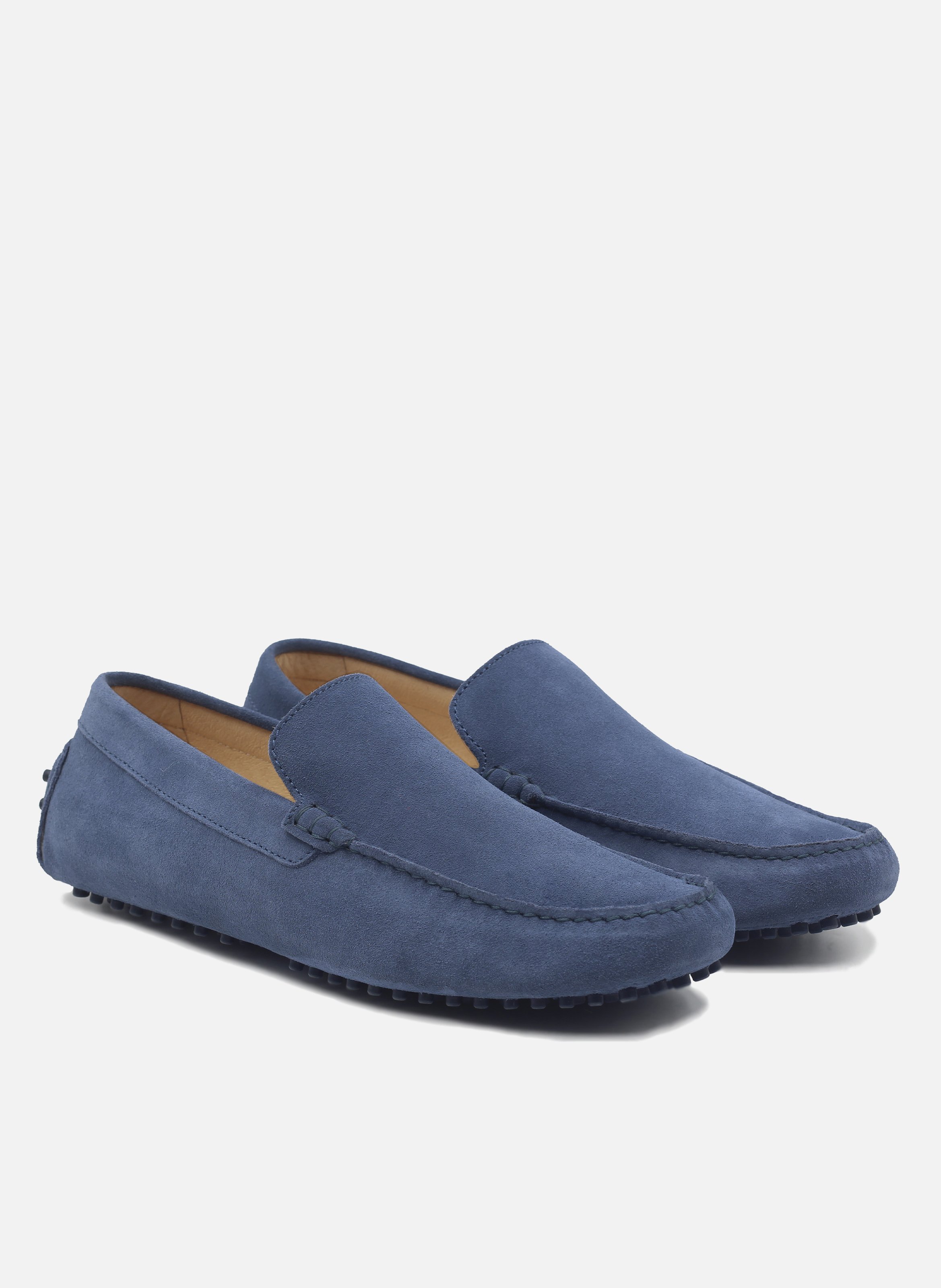 Suede leather pin loafers JULES & JENN Blue