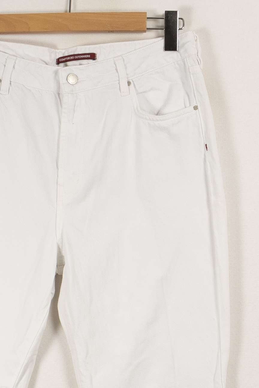 Cropped slim jeans with studs COMPTOIR DES COTONNIERS - Seconde main White