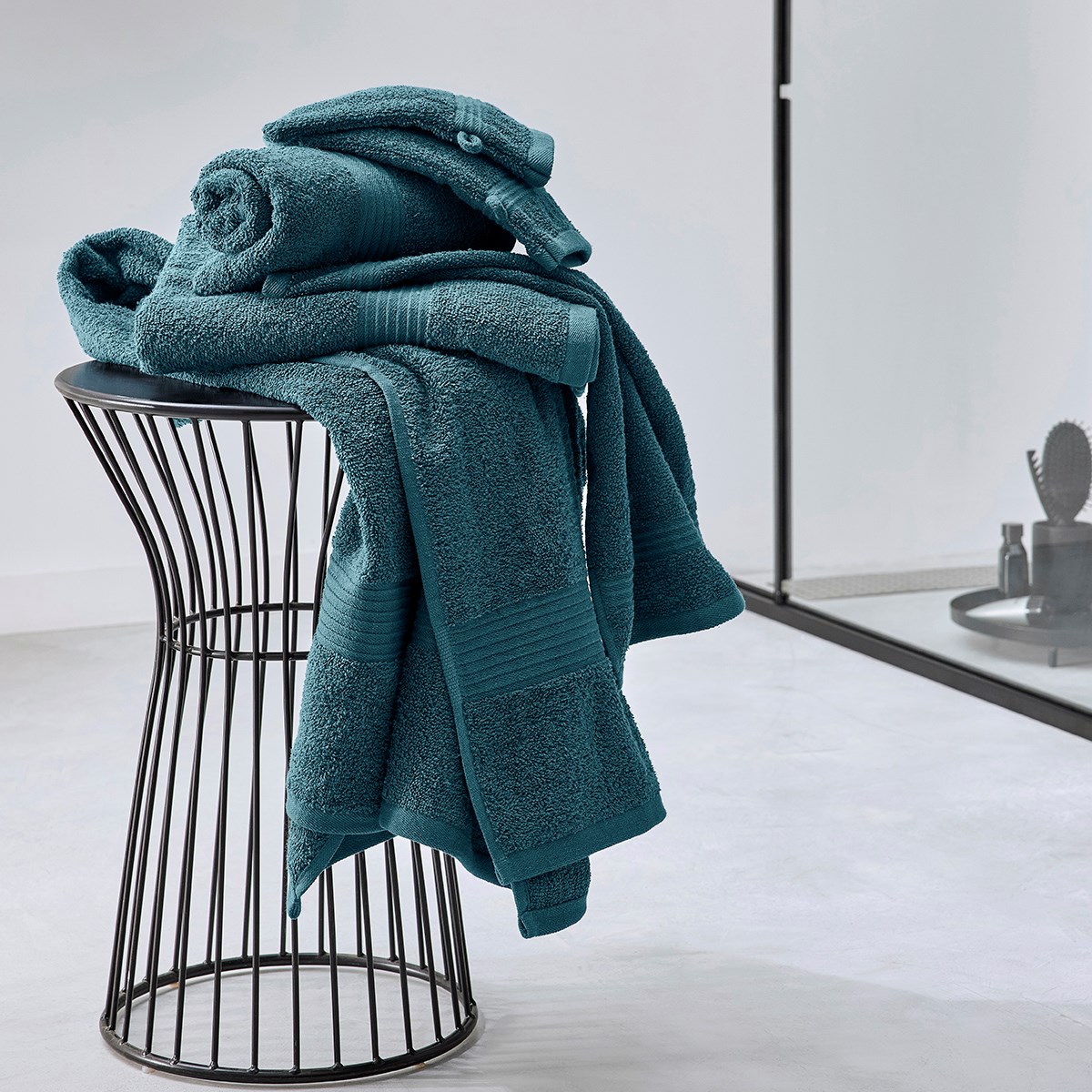 Solid color cotton bath mat TODAY LINGE DE MAISON Blue