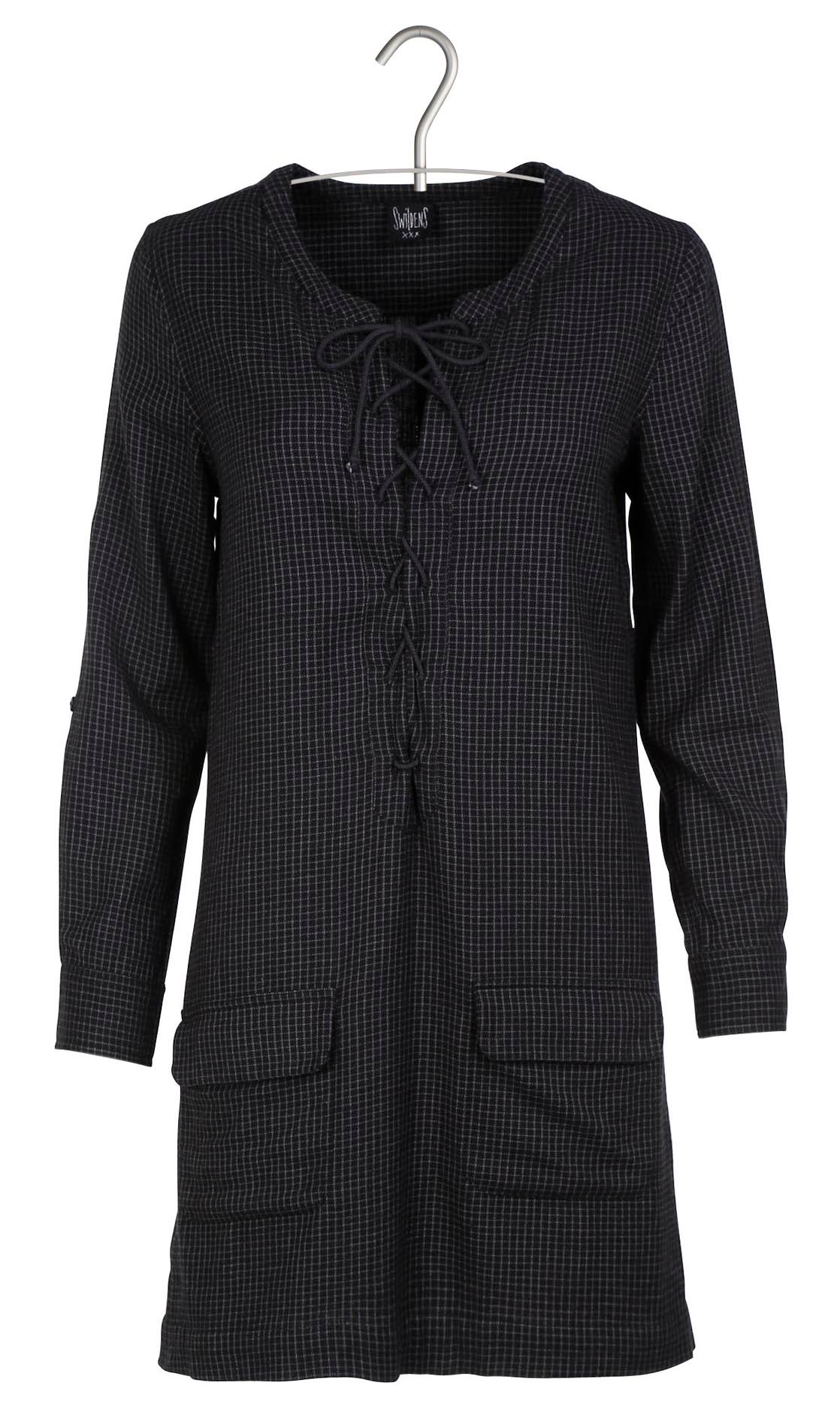Nancy checked dress SWILDENS Black