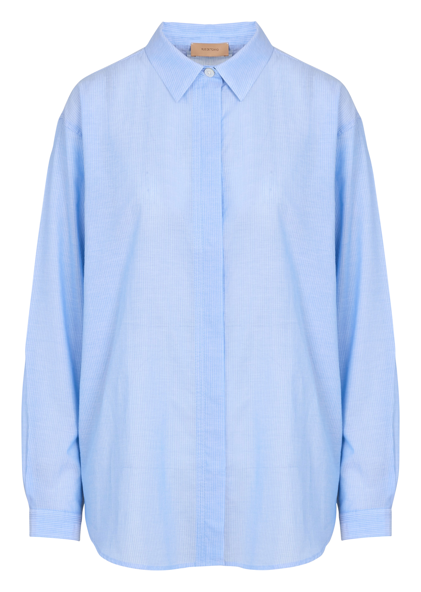 Long loose-fit cotton shirt RUE DE TOKYO Blue