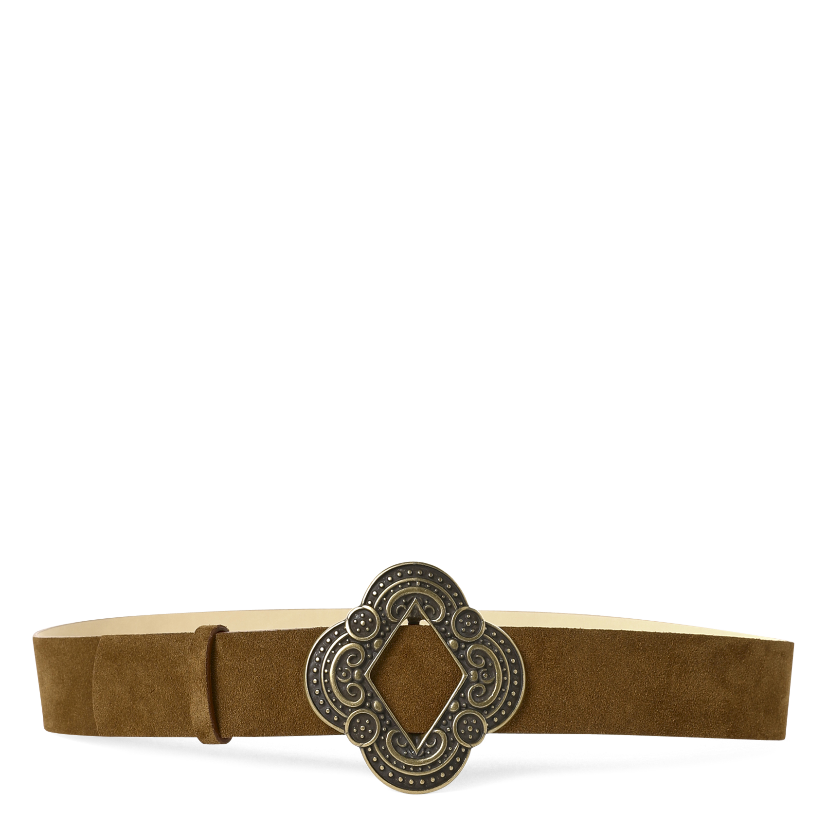 - Gespsluiting. - Breedte: 3 cm.  BA&SH Bruin