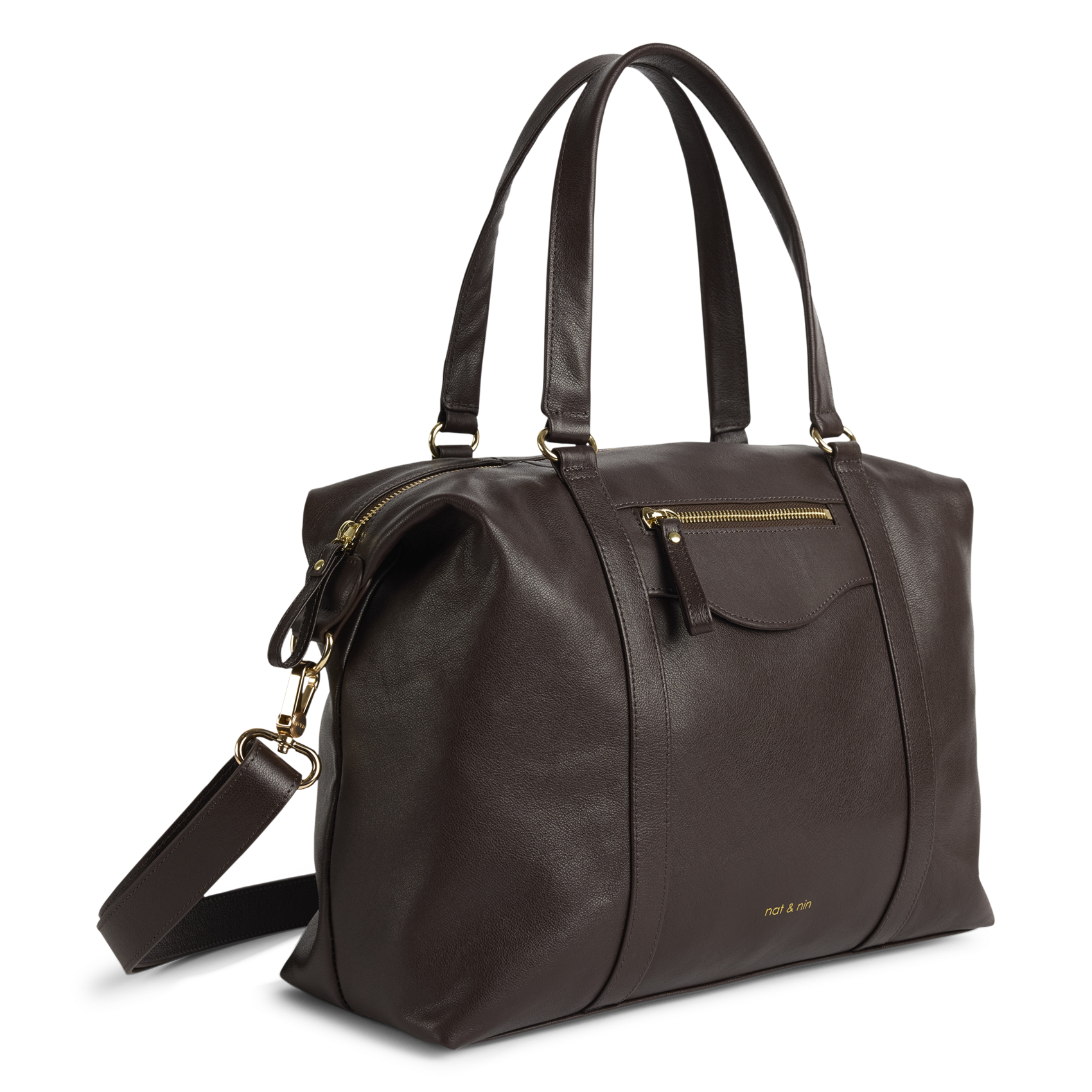 Sac porté épaule en cuir NAT & NIN Marron