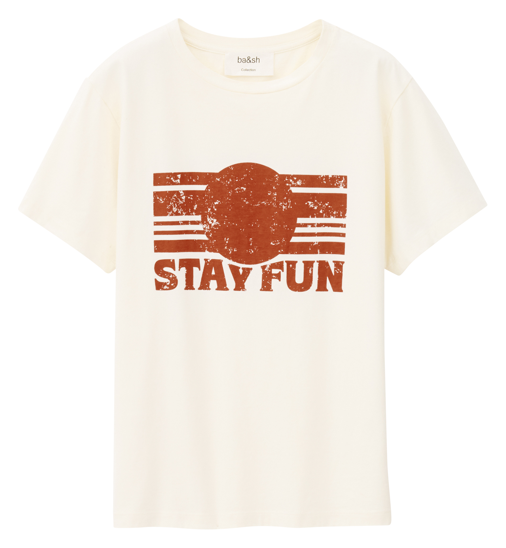 Straight screen-printed round-neck T-shirt BA&SH Beige
