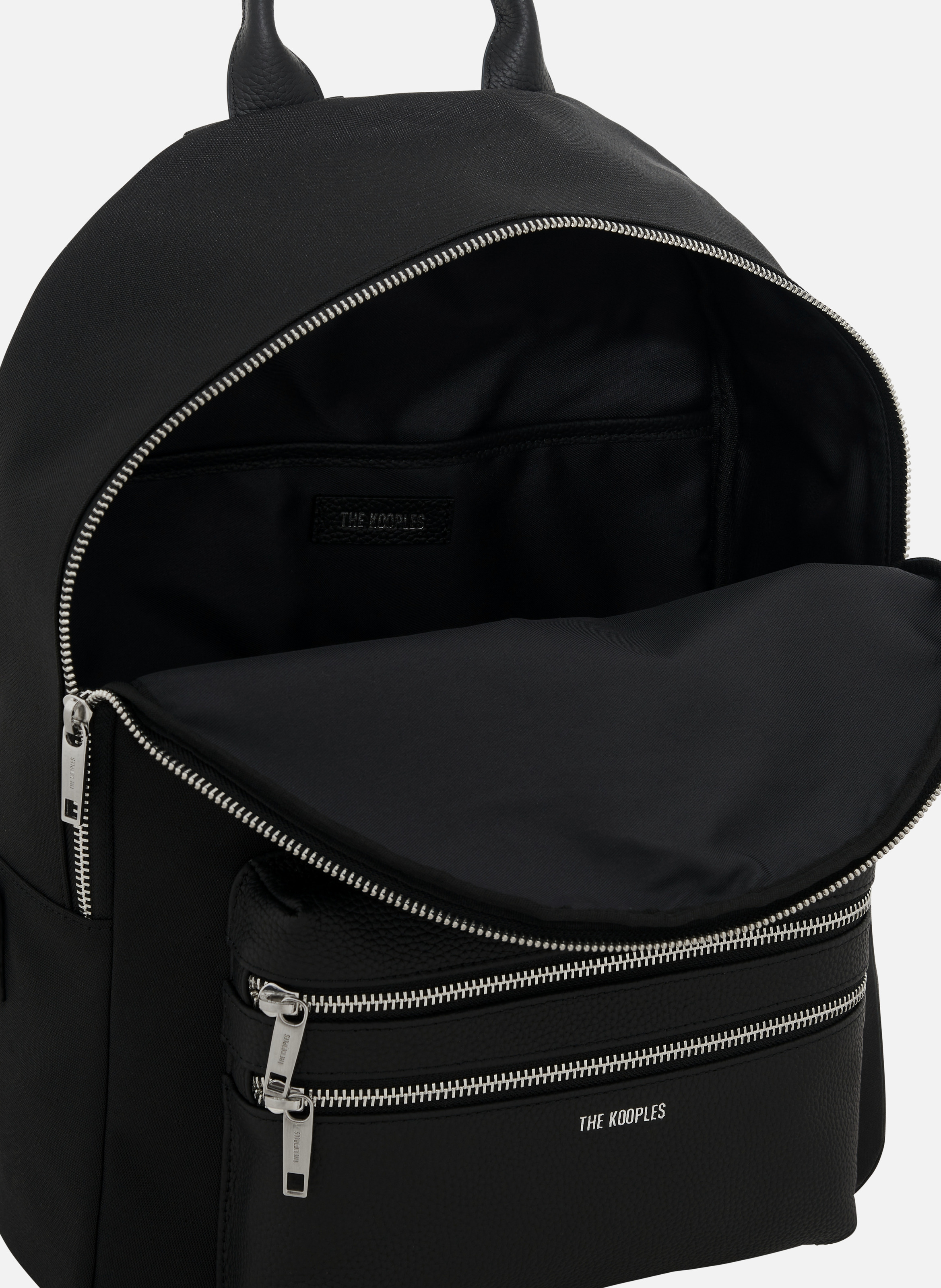 Canvas and grained leather backpack THE KOOPLES Black