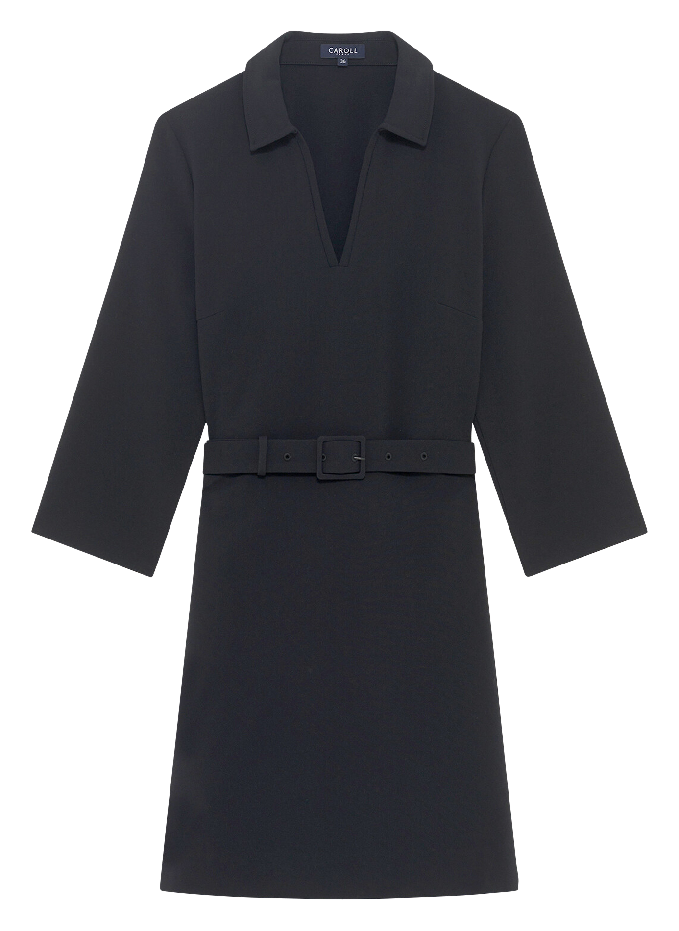 Short dress with polo collar CAROLL Black