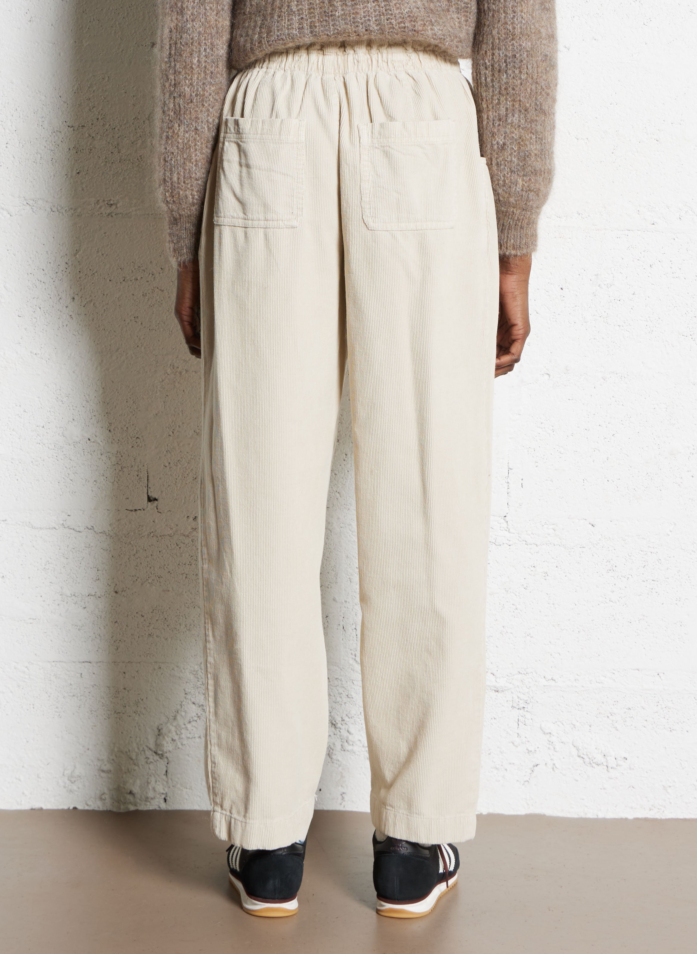 Broek met rechte pijpen van velours BELLEROSE Wit