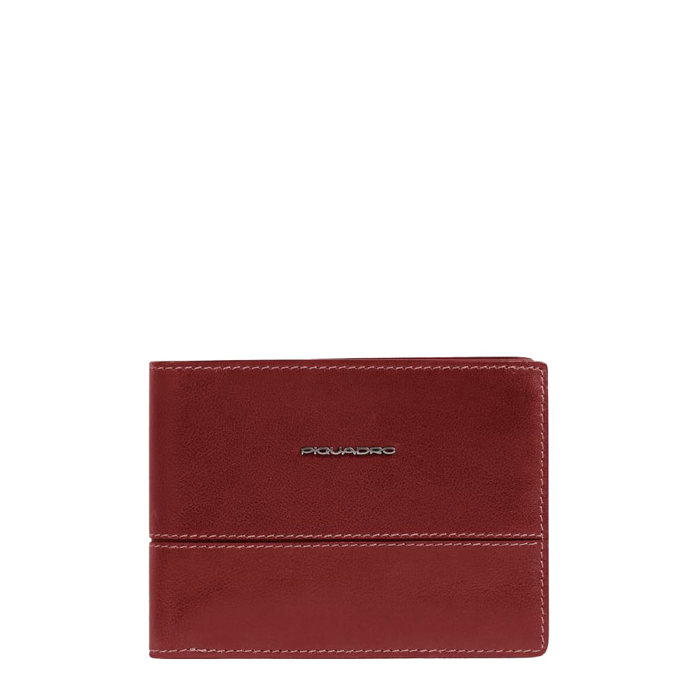 Men's leather wallet with coin pocket and RFID protection PIQUADRO Brown