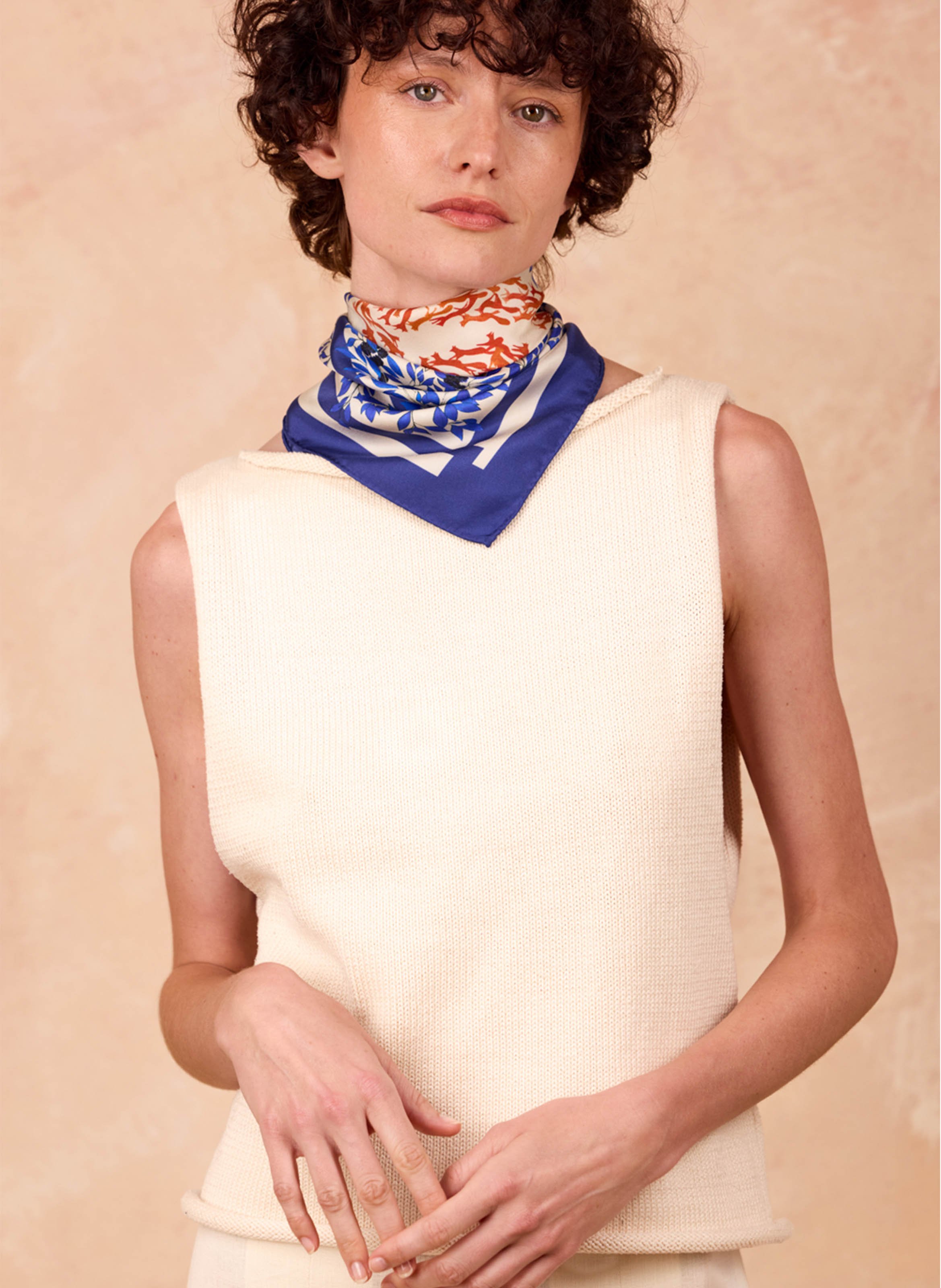 Floaty silk scarf PETITJEAN PARIS Blue