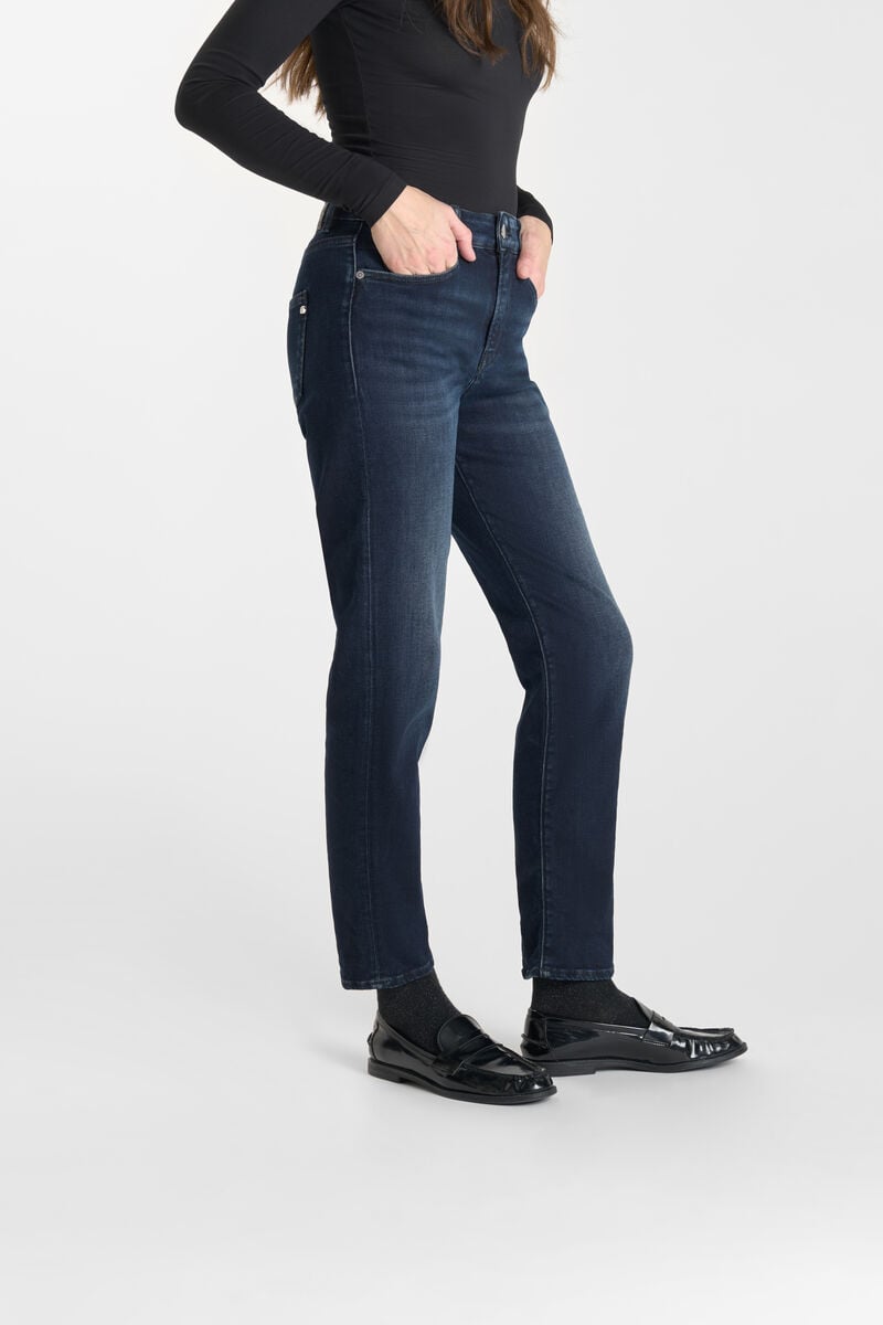 Straight leg high waist mom jeans 7/8 length, 7/8 length LE TEMPS DES CERISES Blue