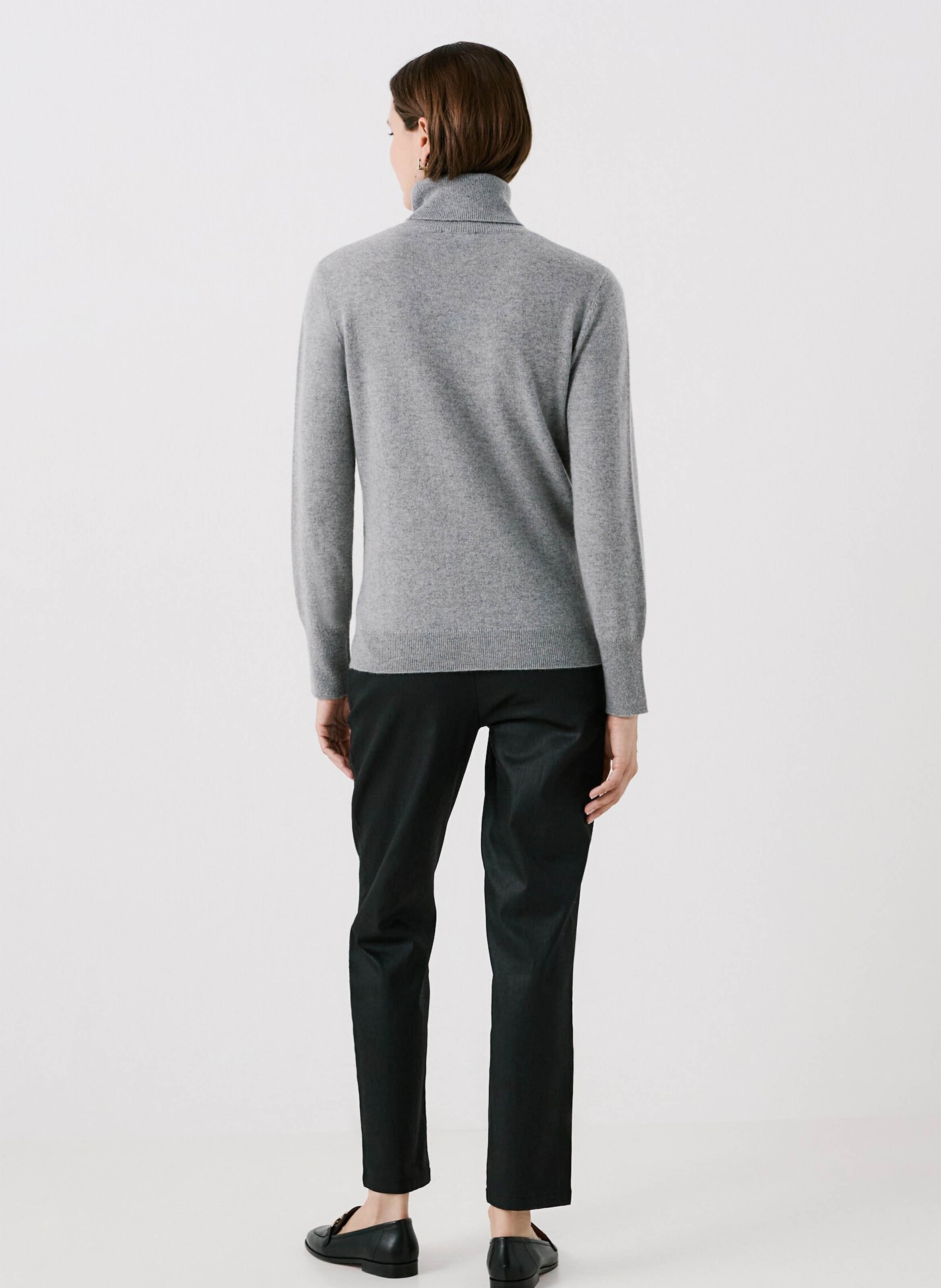 Cashmere straight-cut turtleneck sweater CAROLL Grey