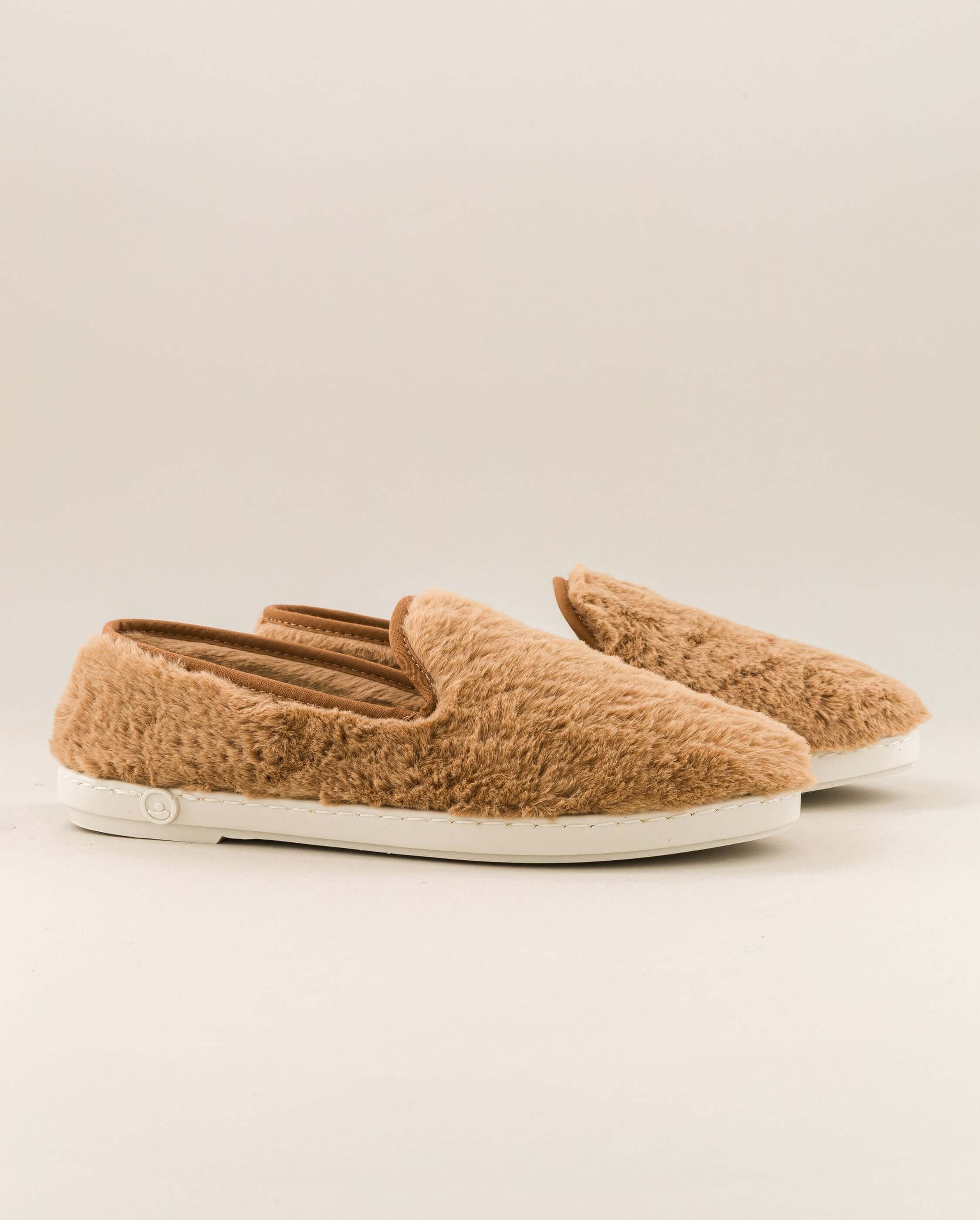 Women's vegan fur slipper, beige ANGARDE Brown