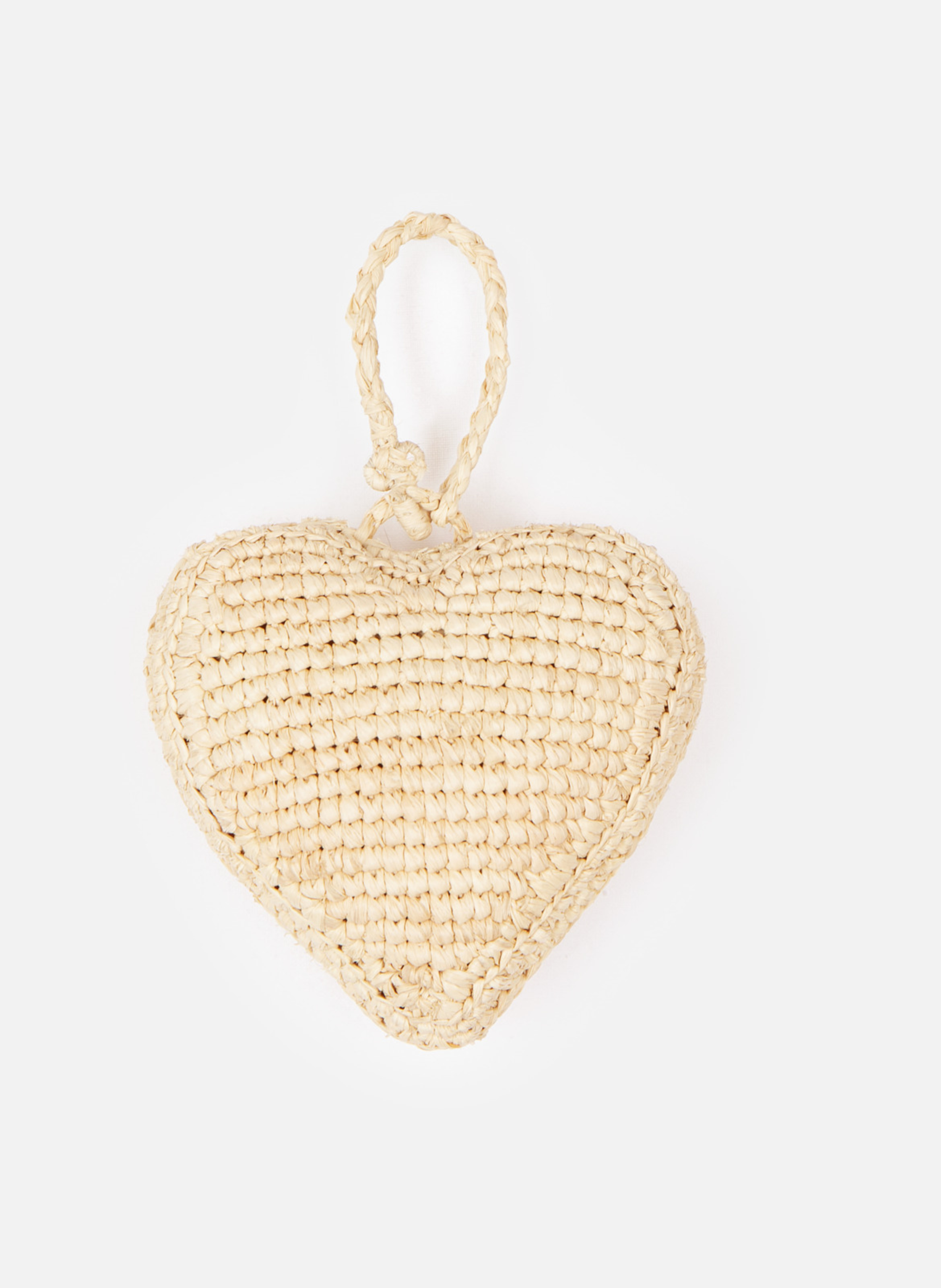 Raffia heart bag charm THE KOOPLES Beige