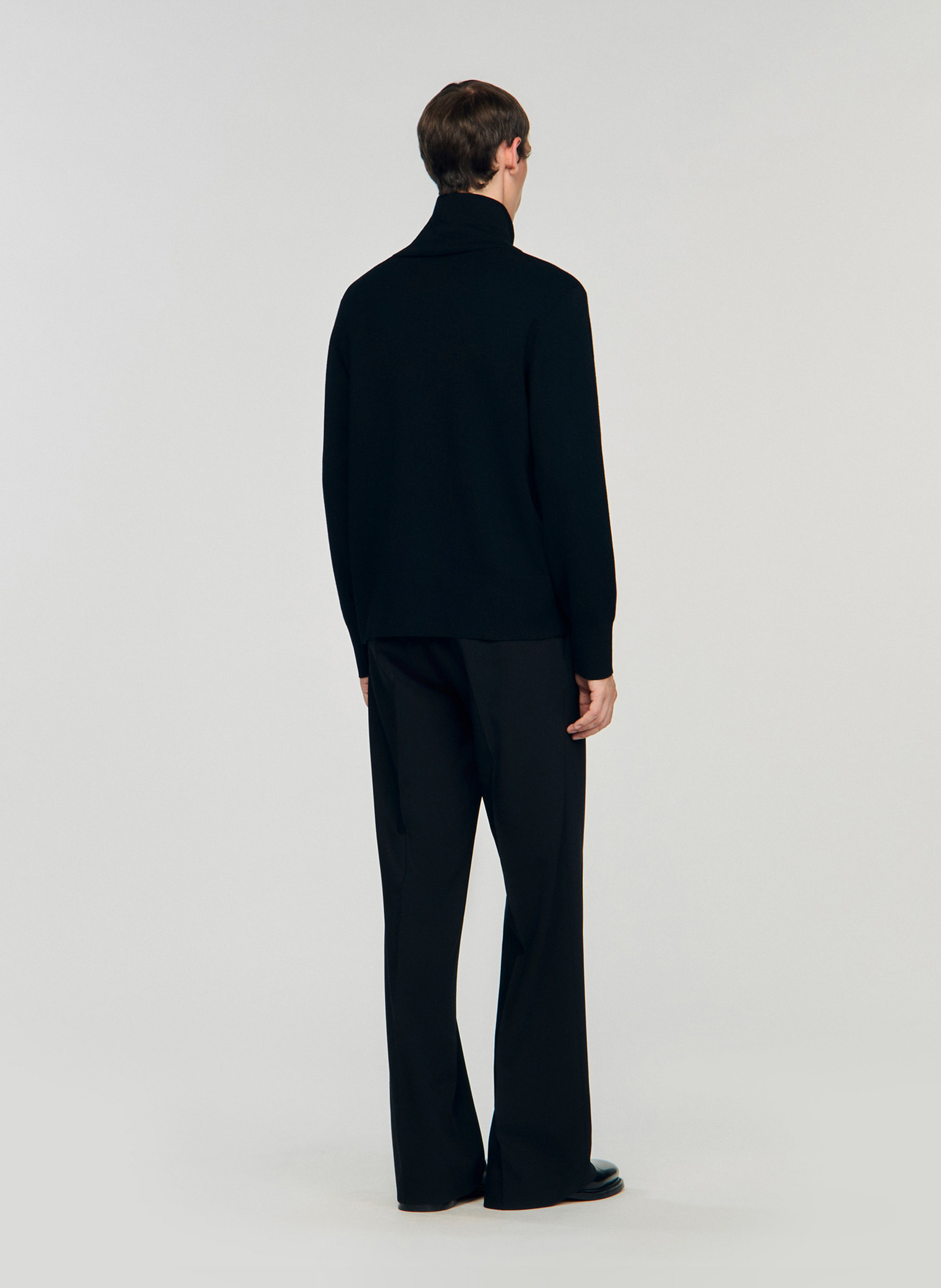 Gilet zippé en laine SANDRO Noir