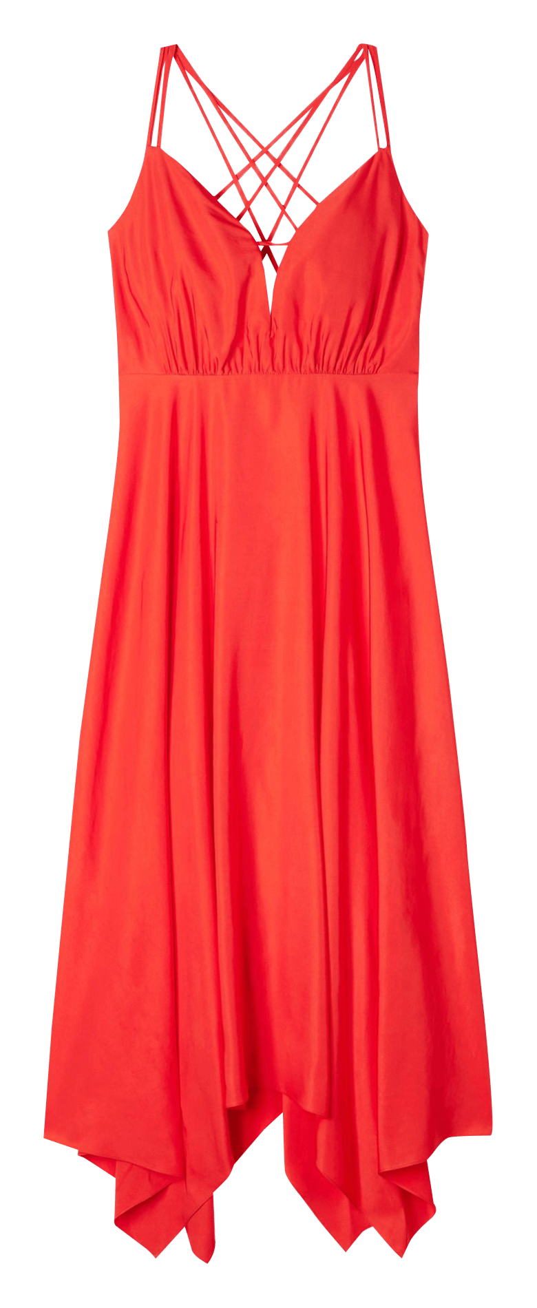 Halflange, asymmetrische jurk SANDRO Rood