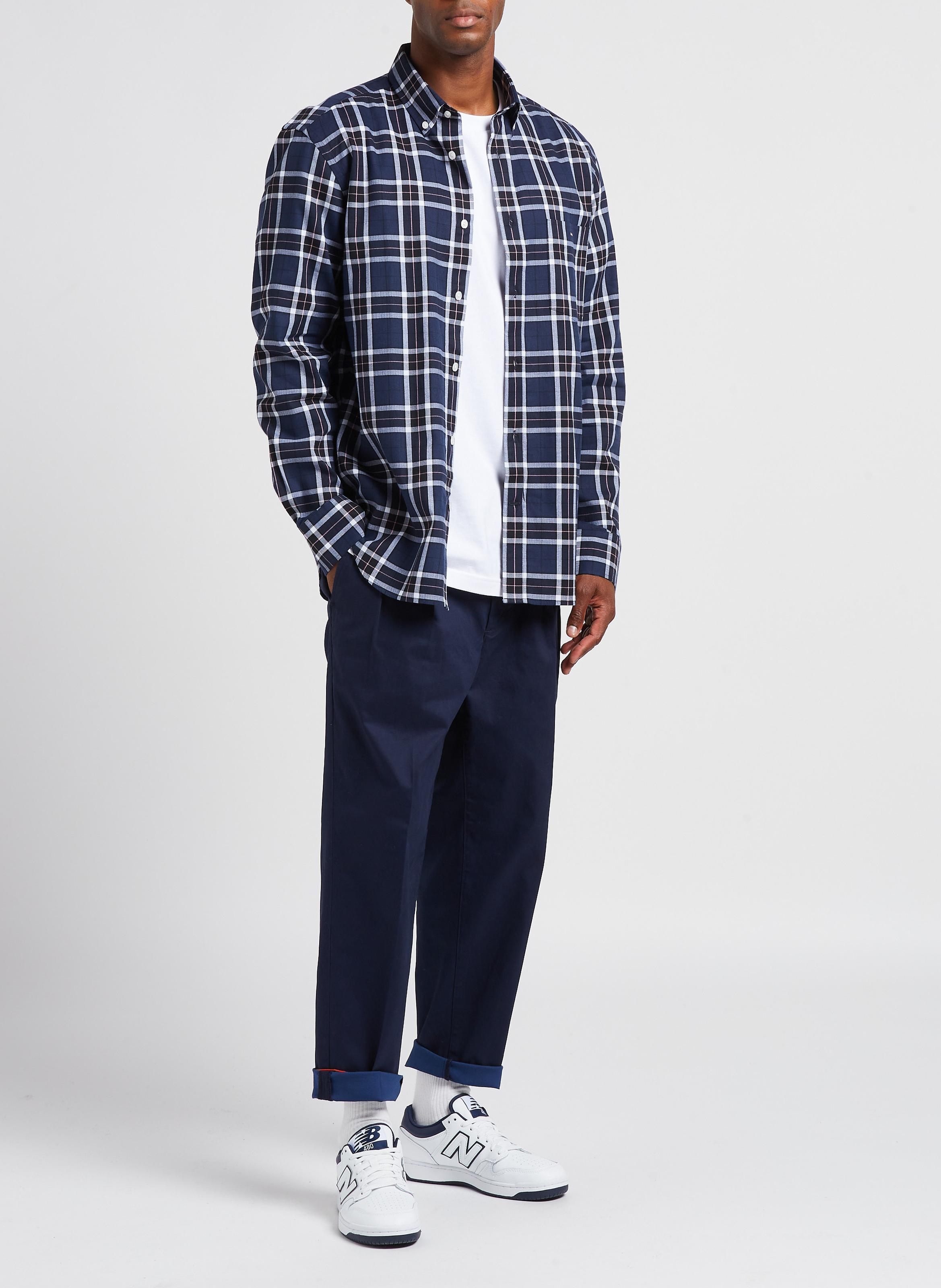 Pantalon droit en coton bio mélangé  SCOTCH AND SODA Bleu