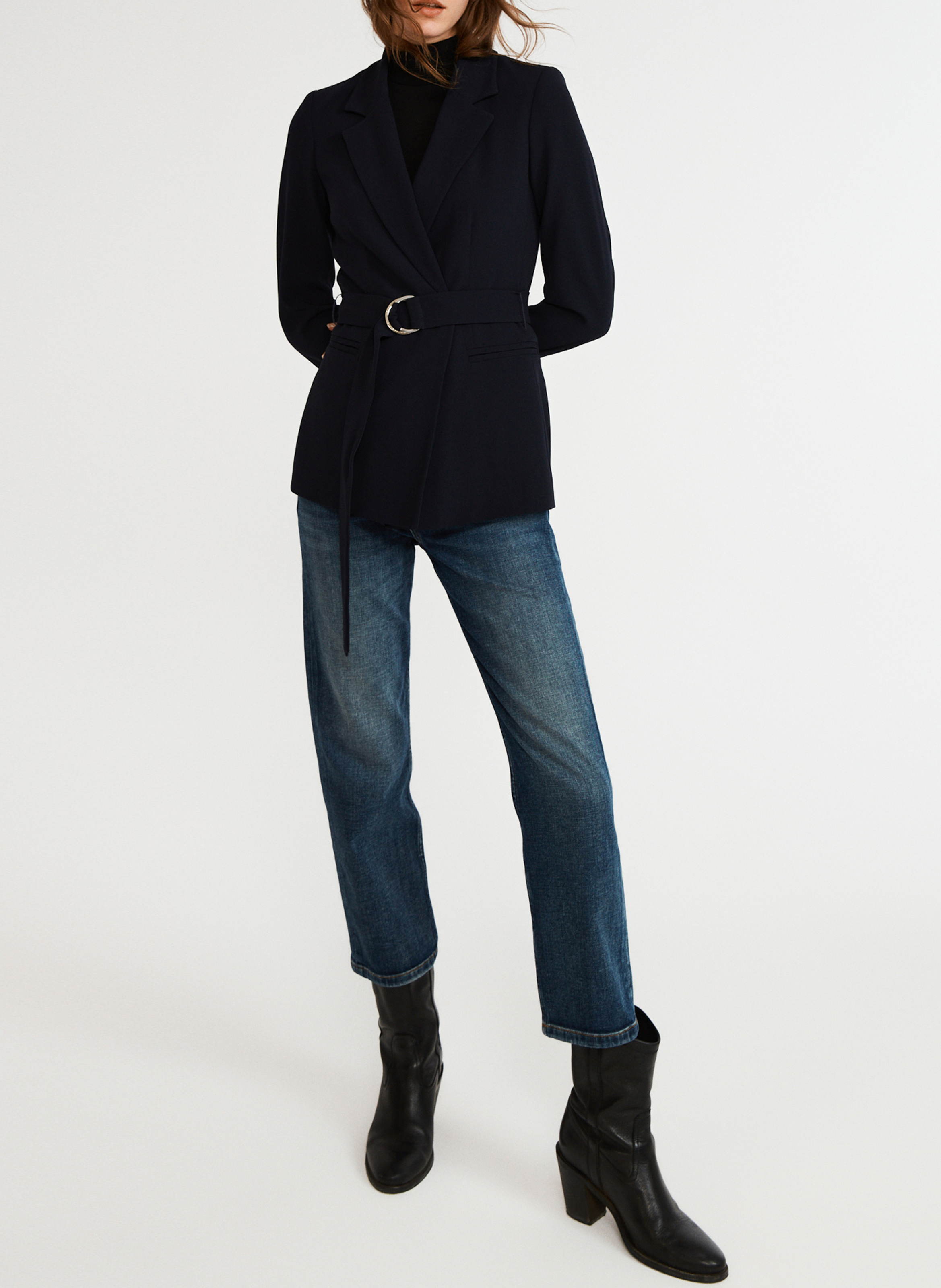 Blazer mit Gürtel und langen Ärmeln CLAUDIE PIERLOT Blau