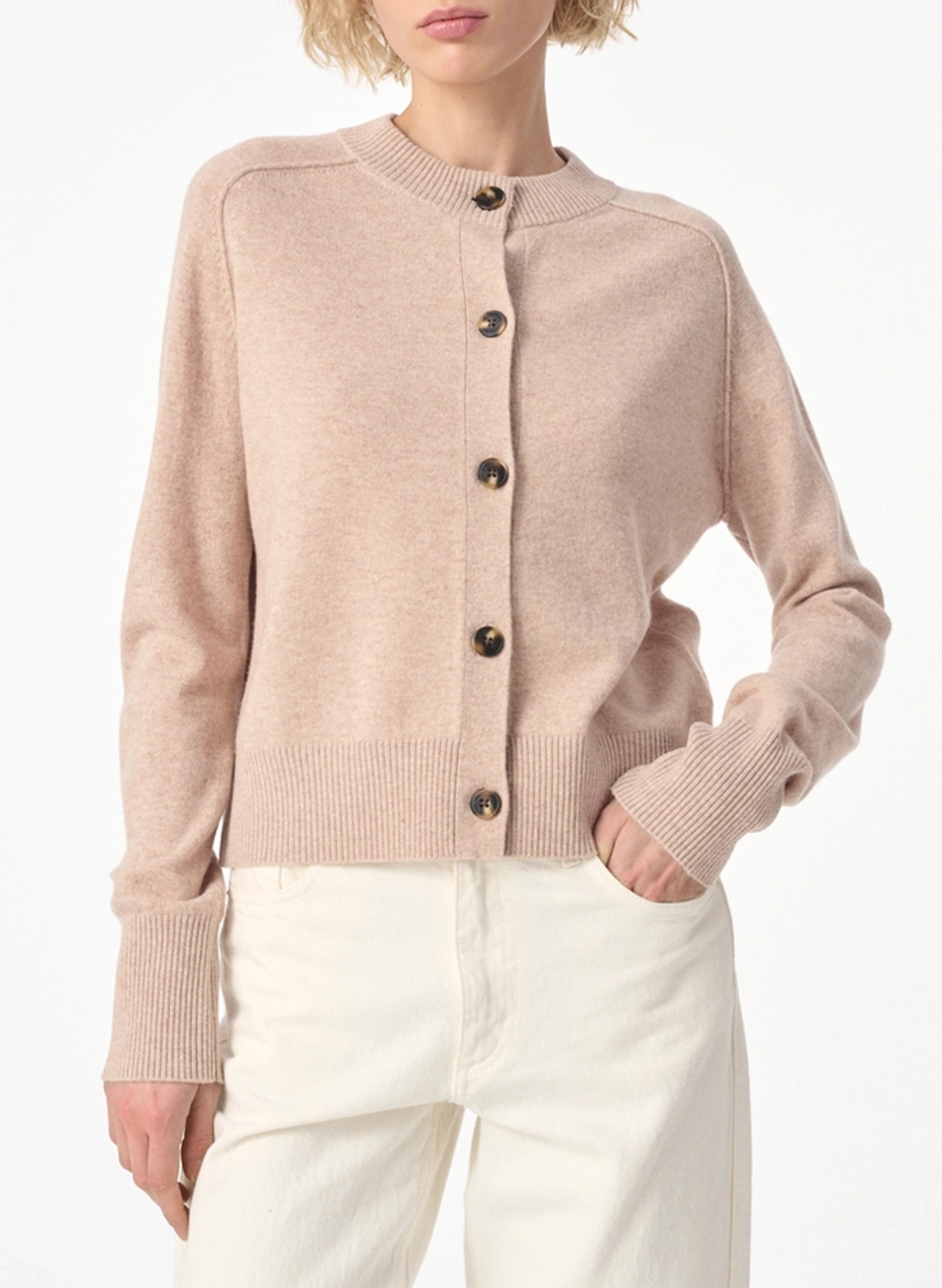 Short buttoned plain cardigan VANESSA BRUNO Beige