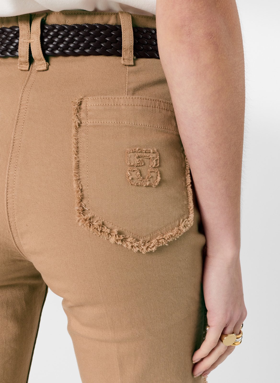 Flared Jeans mit hohem Bund und Fransen GERARD DAREL Rot