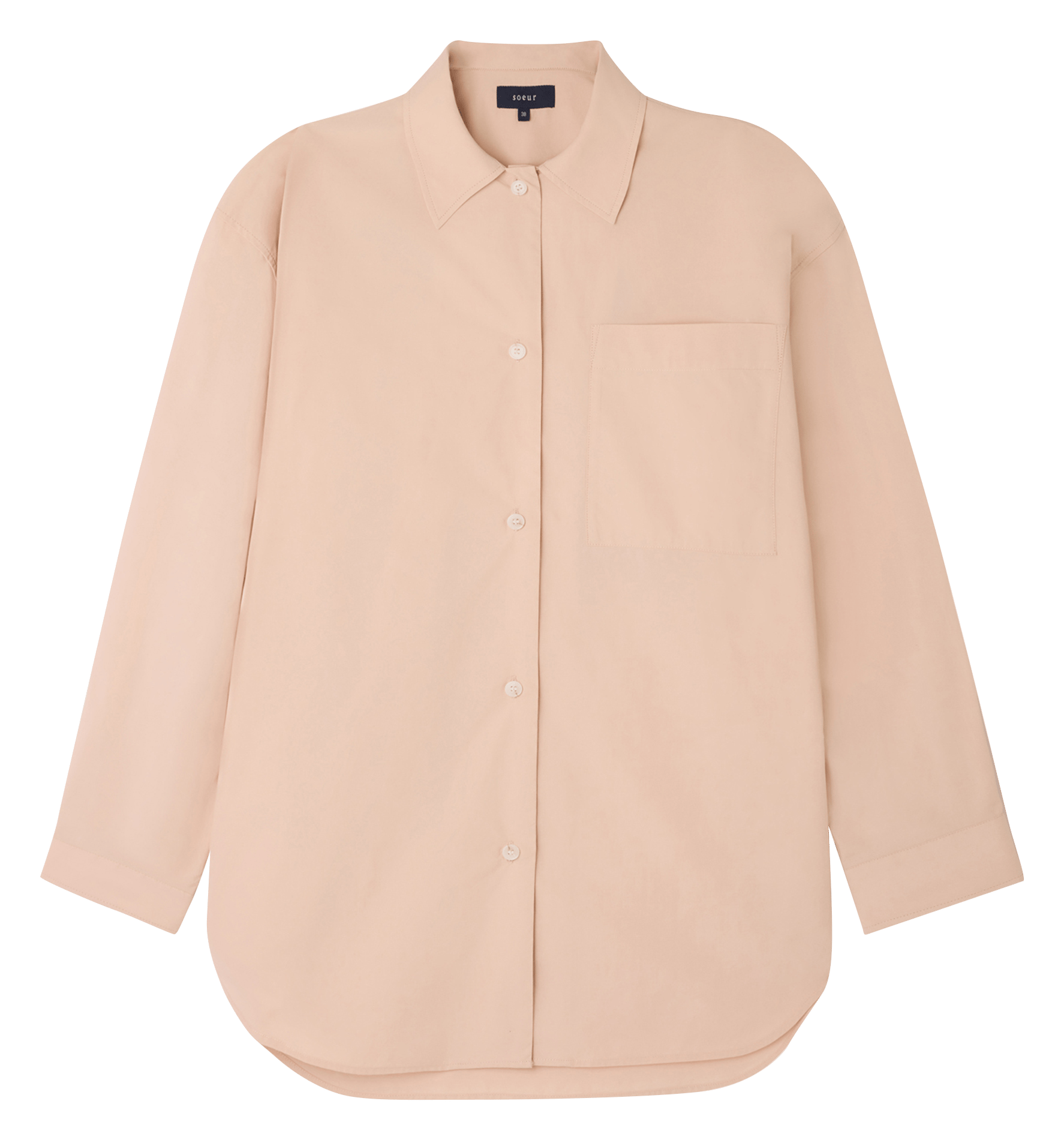 Organic cotton shirt with classic collar SOEUR Pink