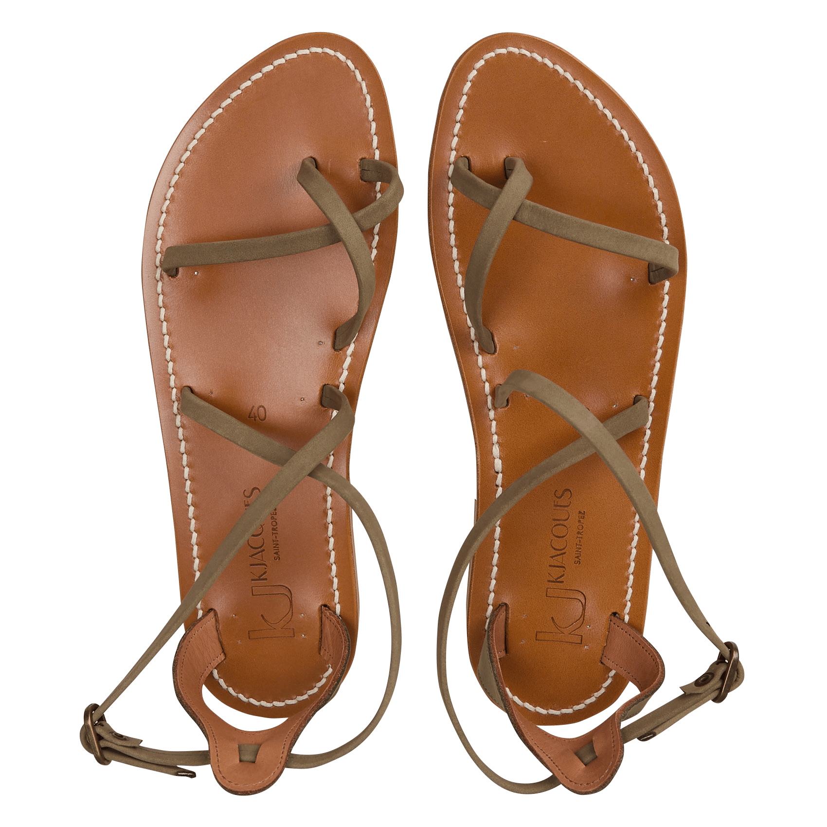 Leren sandalen K JACQUES Groen