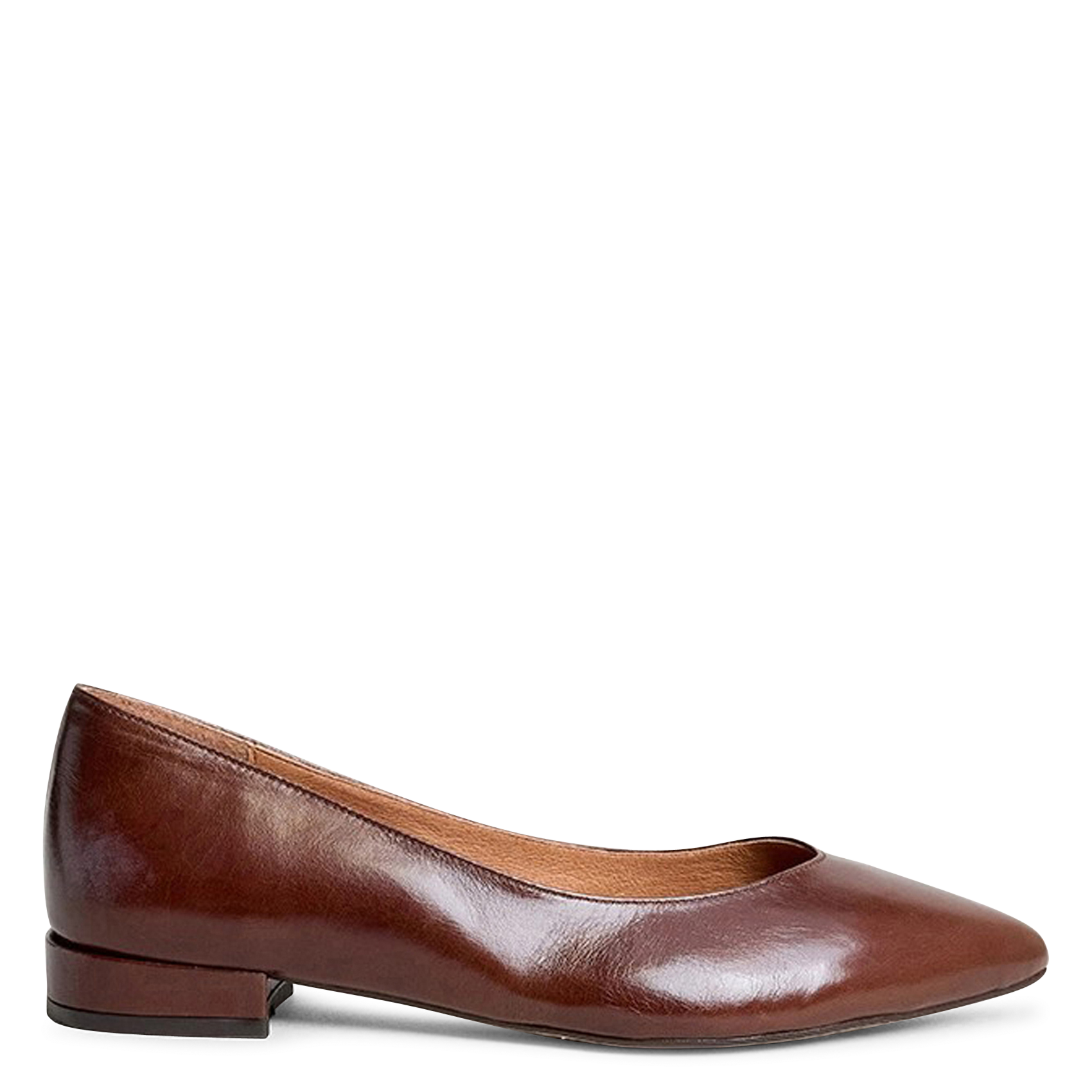 Pointed flat leather ballet flats JONAK Brown