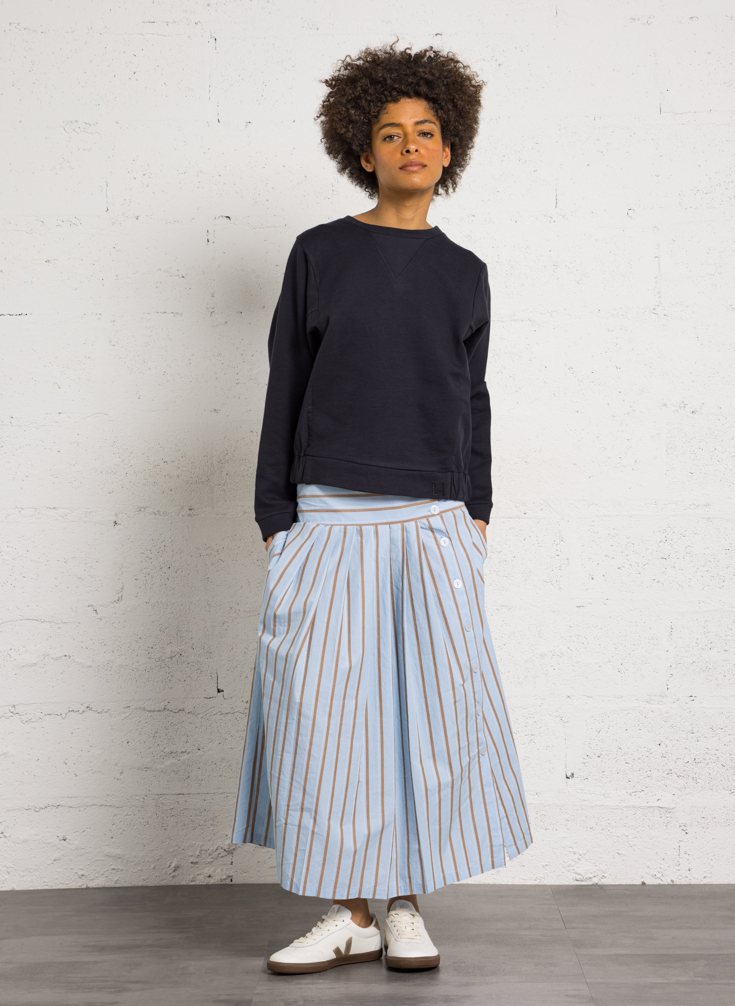 Rundhals-Sweatshirt aus Bio-Baumwoll-Mix LEON & HARPER Grau