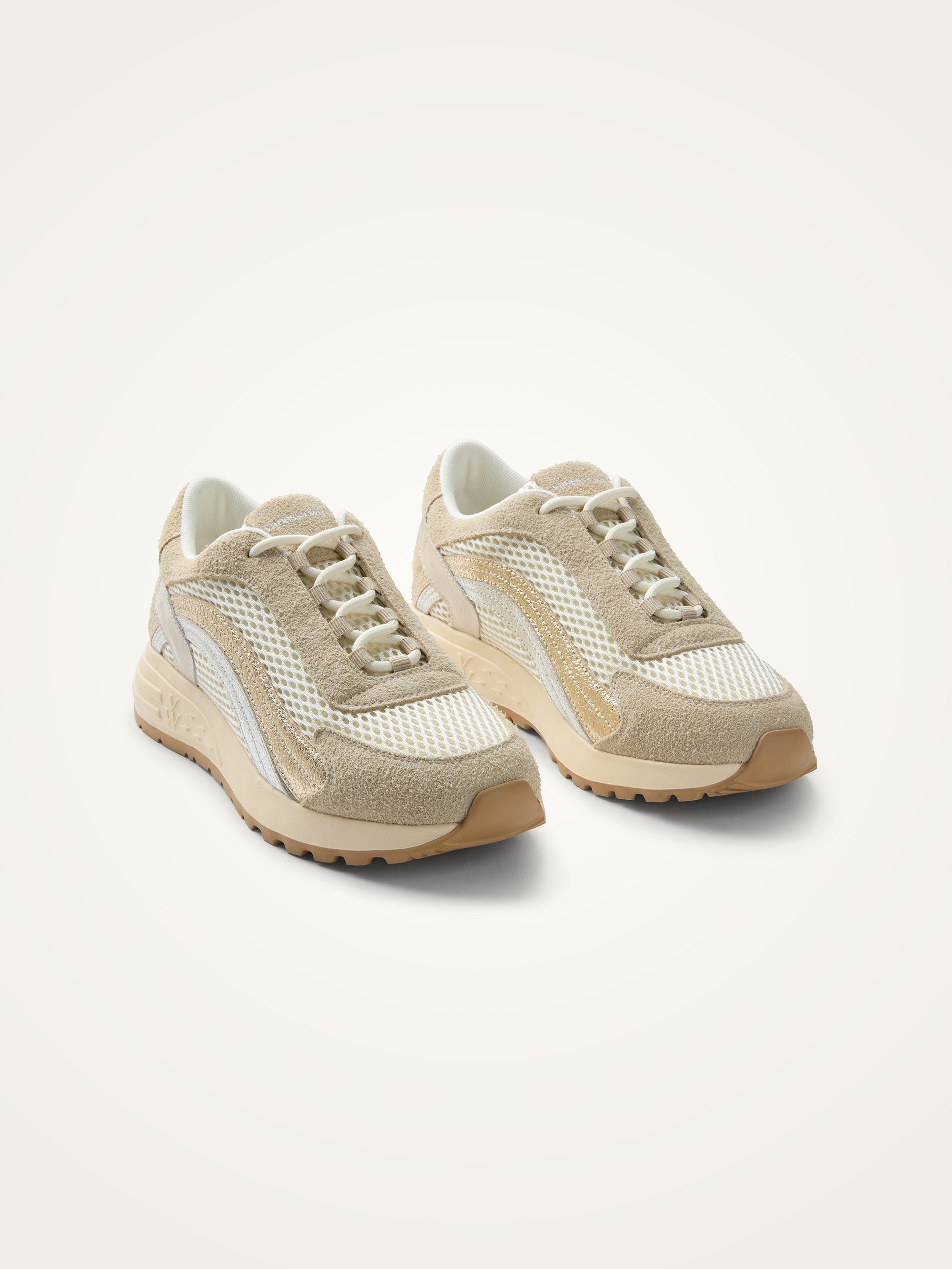 Sneakers with side panels on a sporty sole Beige