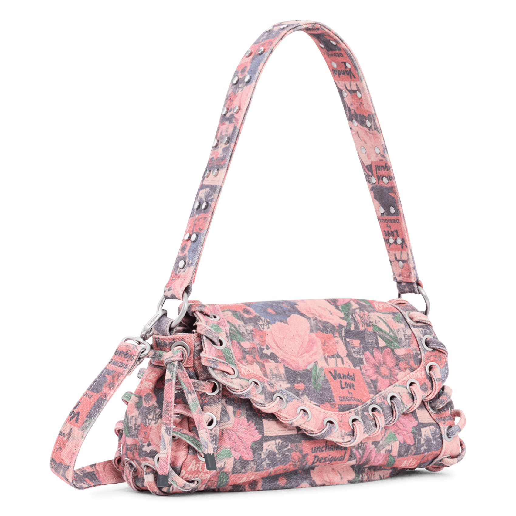 Sac porté épaule imprimé en coton DESIGUAL Multicolore