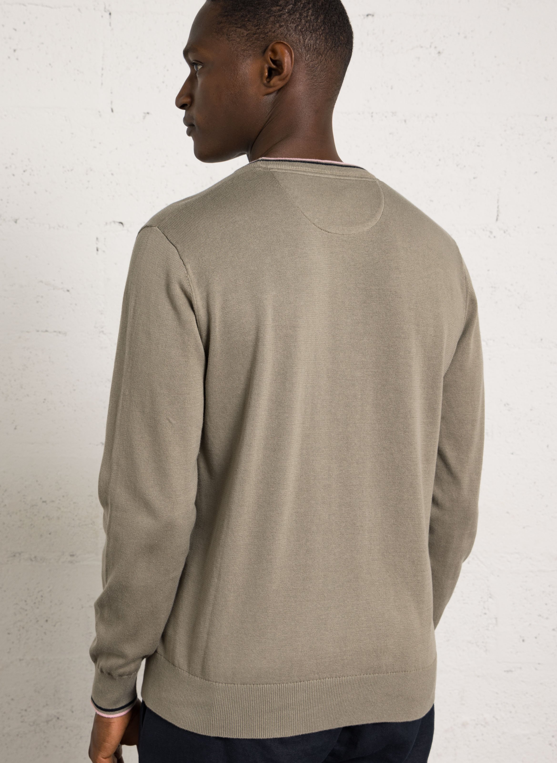 Gerader Rundhals-Pullover aus Baumwolle EDEN PARK Beige