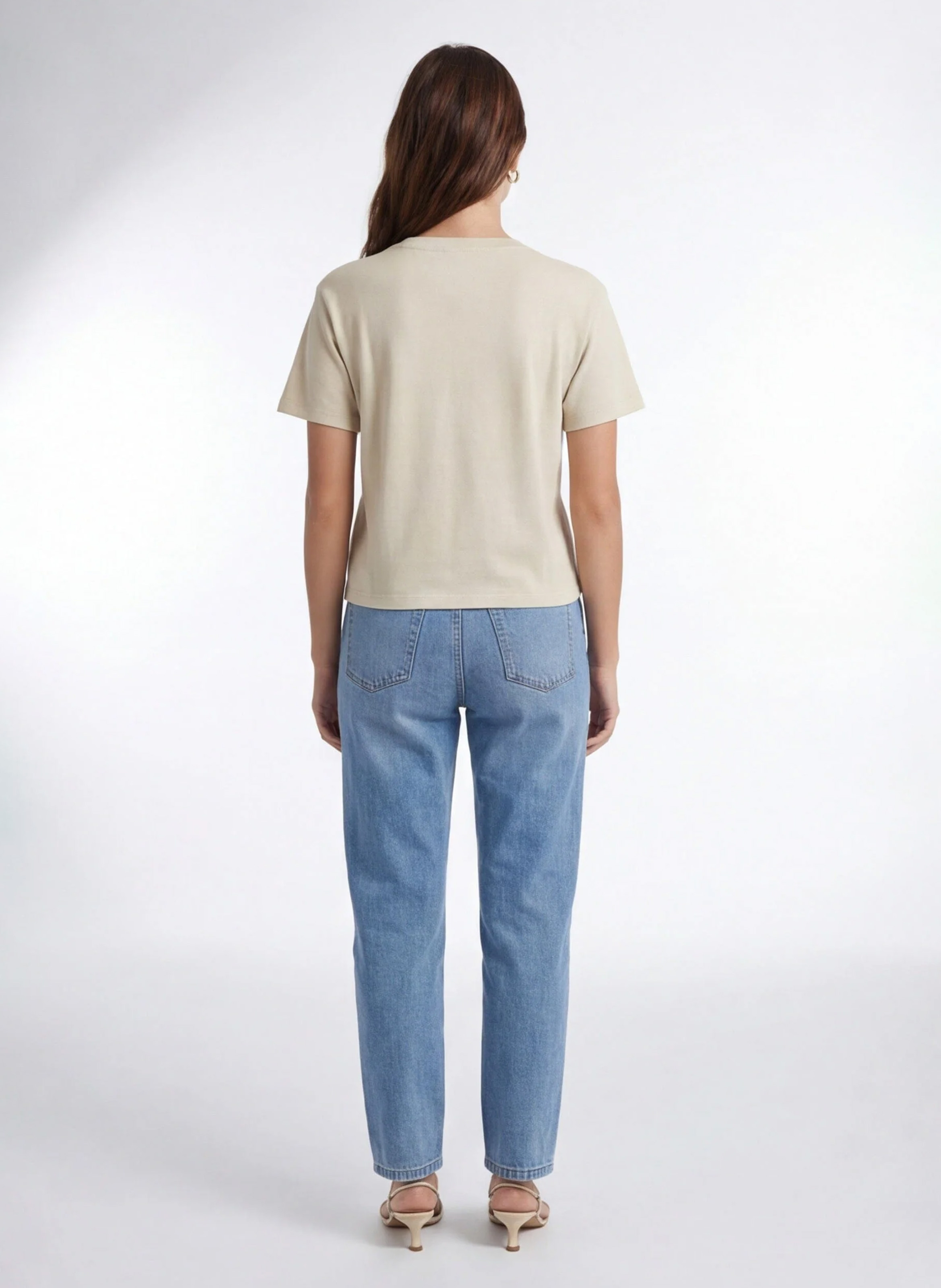 Tee-shirt col rond en coton KOOKAI Beige