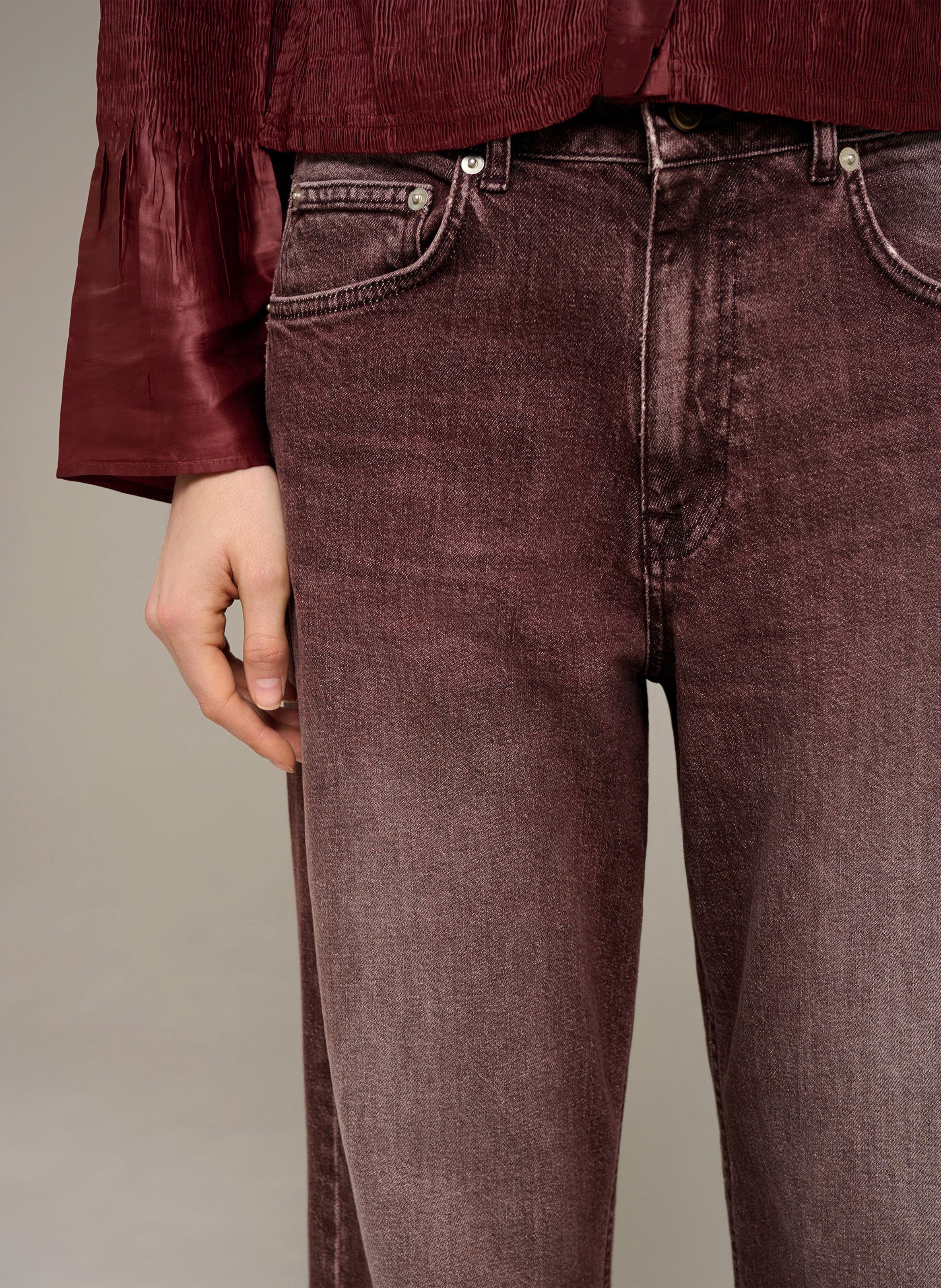 Boyfriend-Jeans, cropped COTELAC Rot