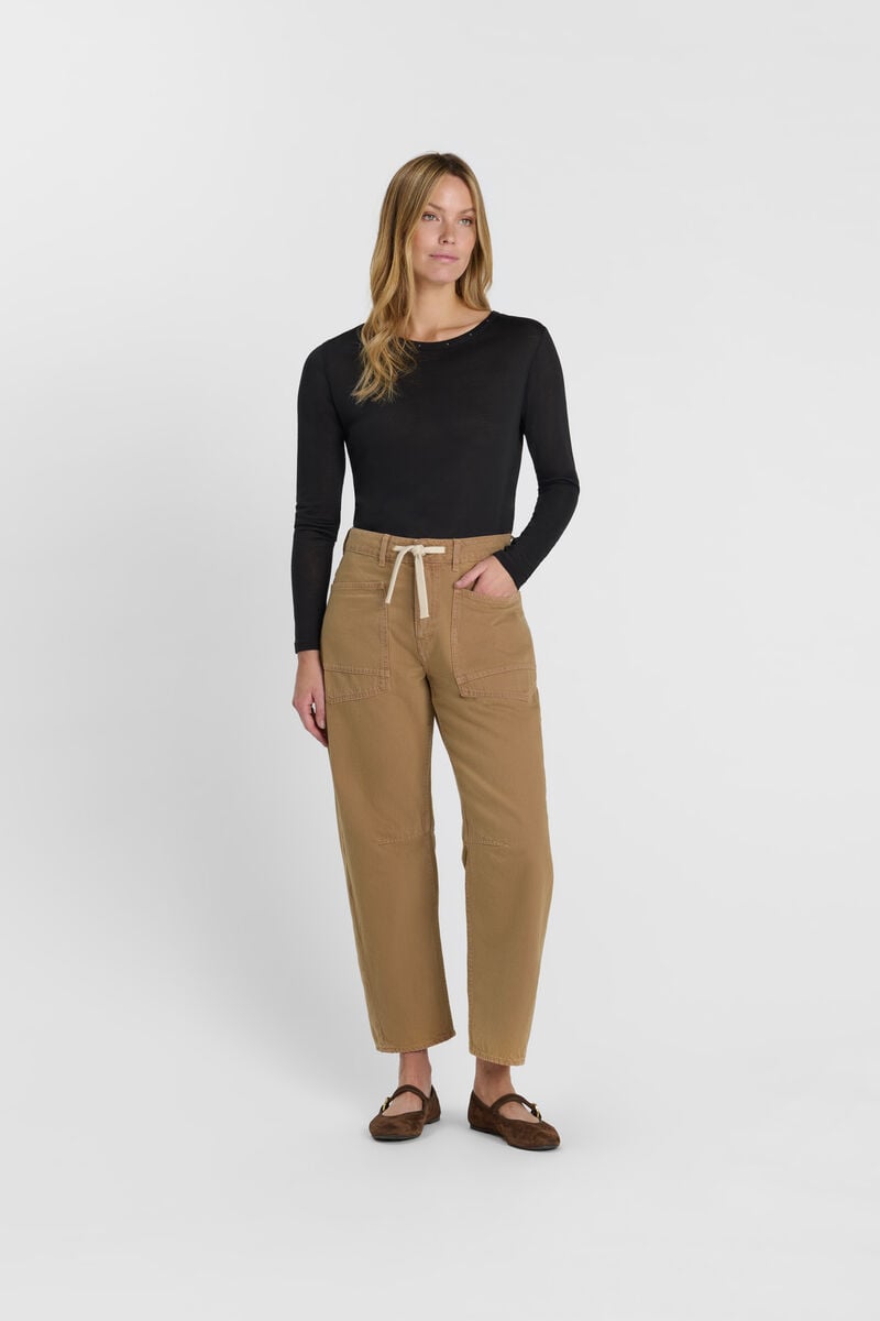 Loose jeans, wide leg, length 34 LE TEMPS DES CERISES Beige
