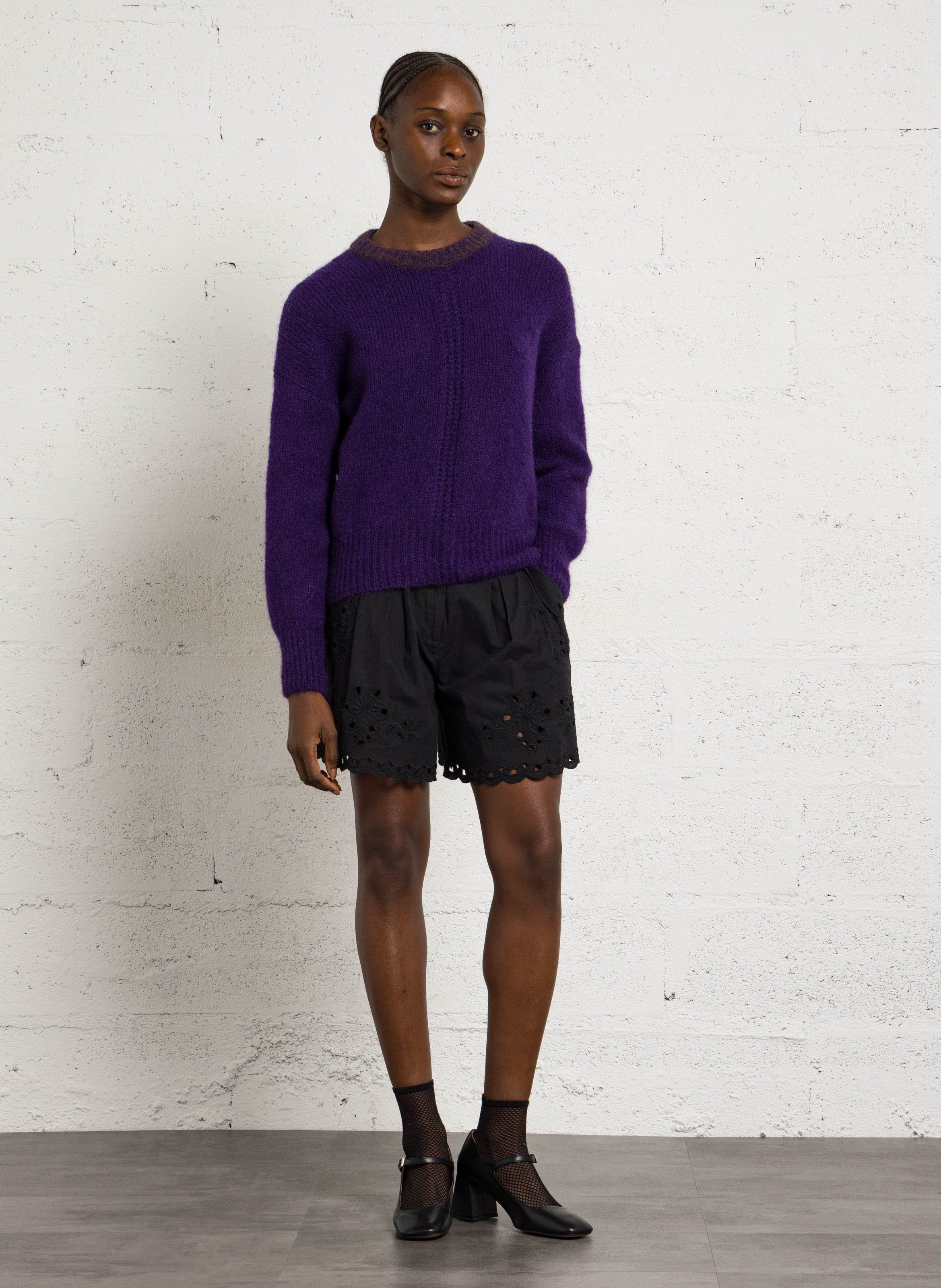 Gebreide trui met ronde hals MAISON ANJE Violet