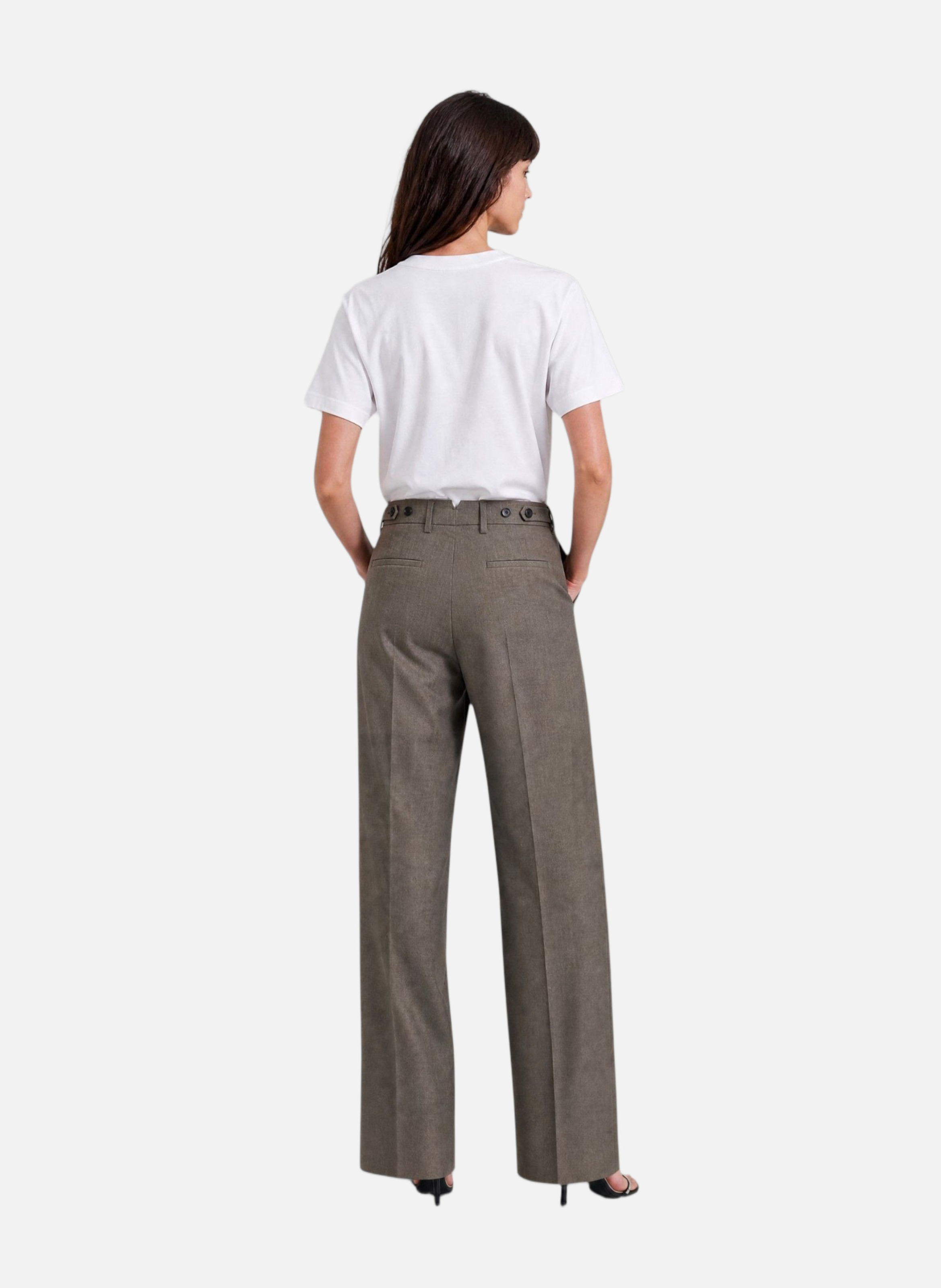 Wide wool tailored trousers THE KOOPLES Beige