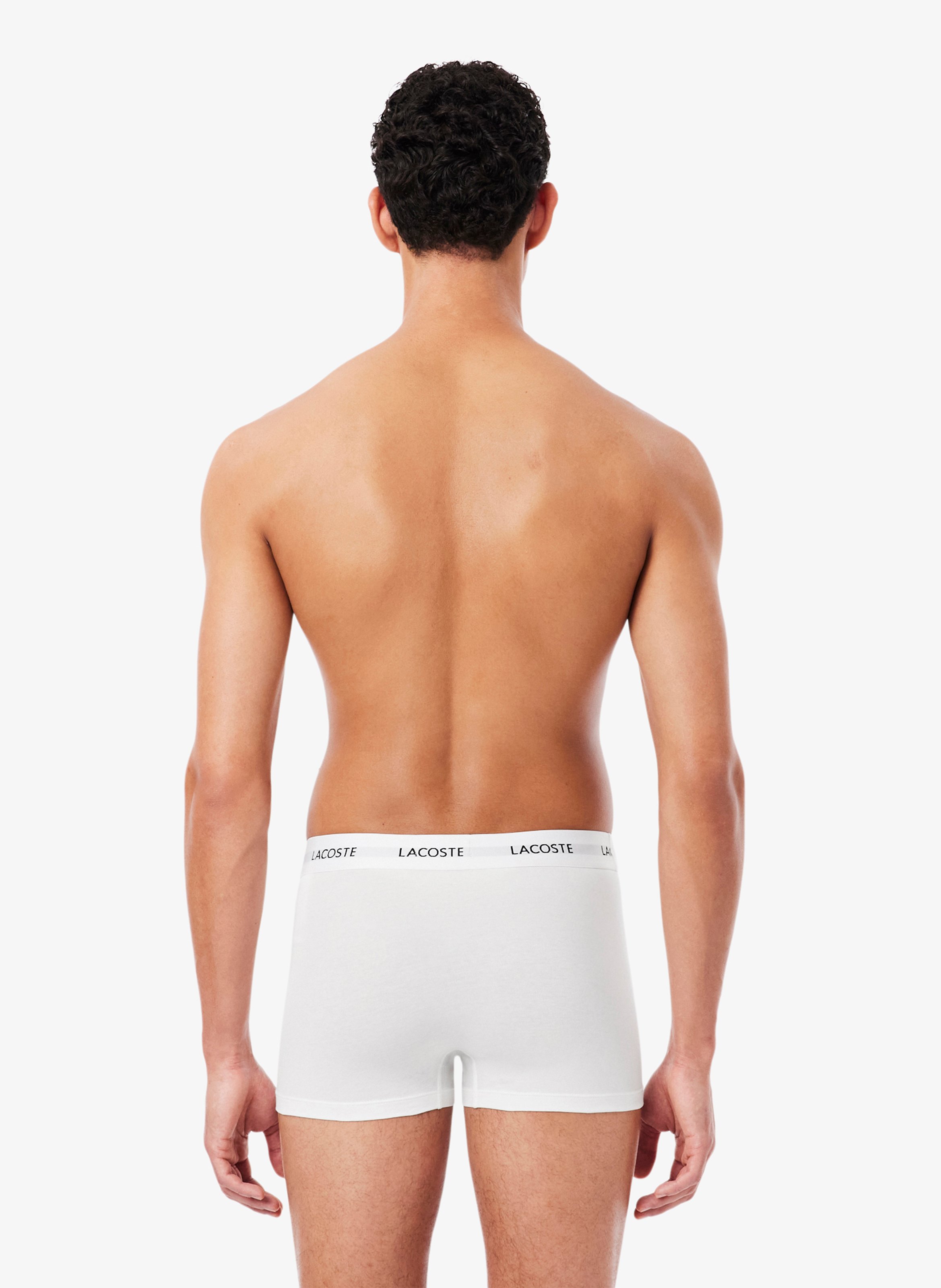 Set aus 3 kurzen Boxershorts aus gemischter Baumwolle LACOSTE Weiss