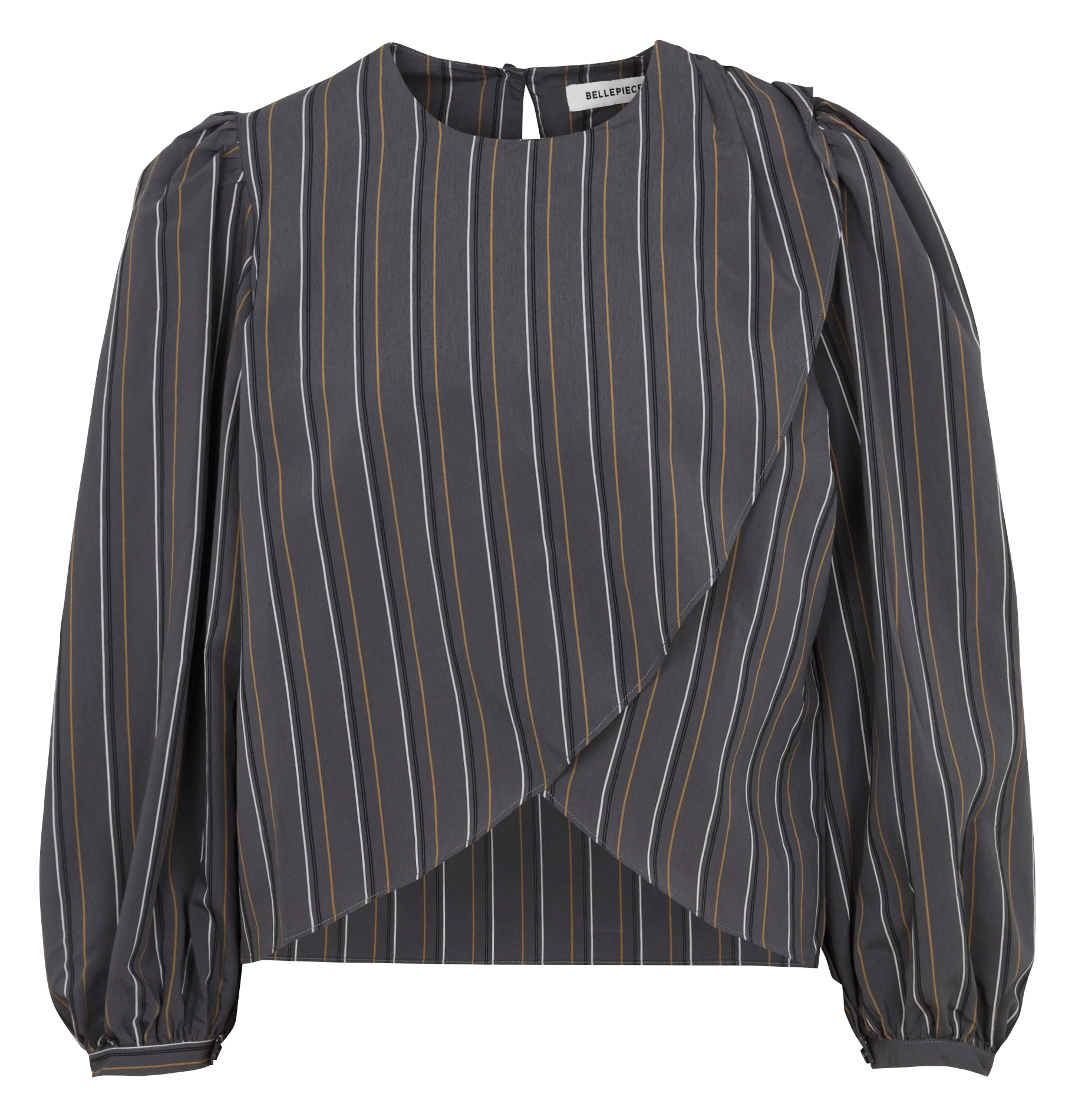 Blouse droite rayée à effet drapé BELLEPIECE Gris